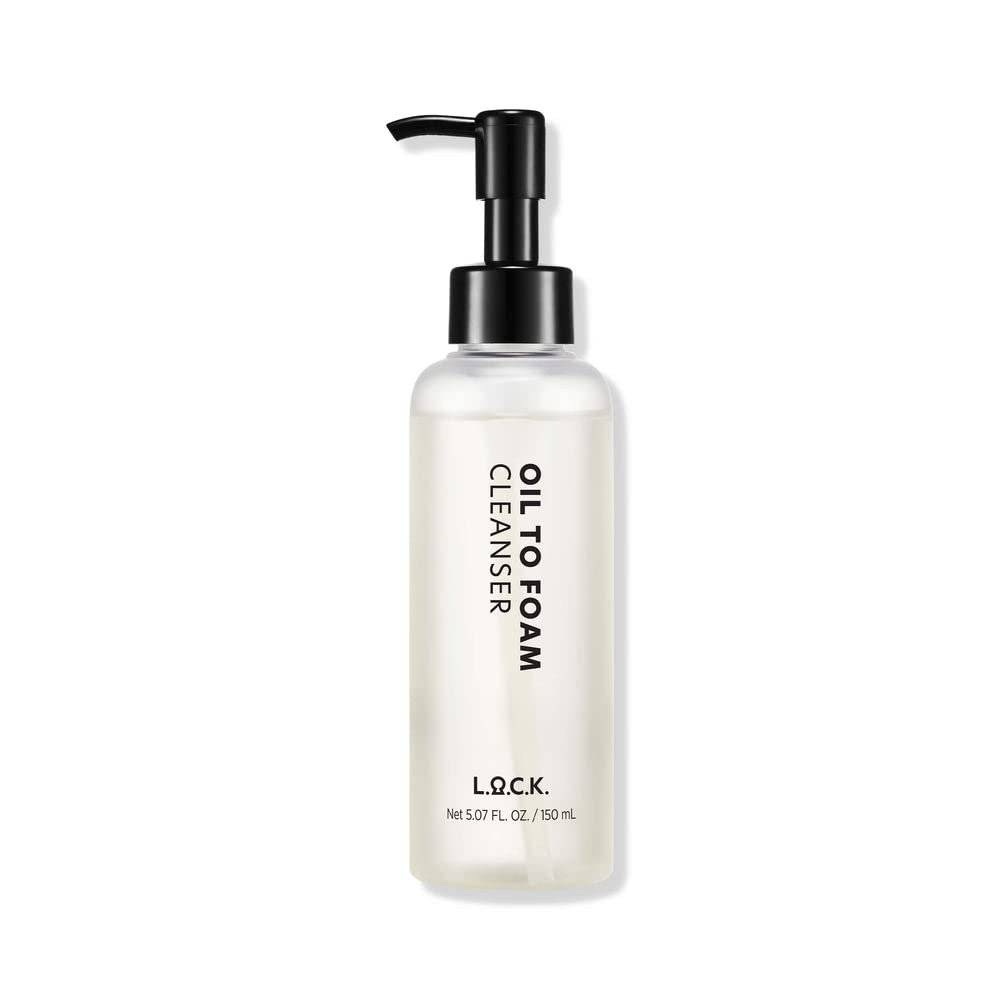 L.O.C.K. Oil To Foam Cleanser – Vegan Olive Based Cleanser, Makeup Remover, Best For Waterproof Makeup, Vegan, Natural Skincare, Gentle For Everyone, Premium Quality, Clean Beauty, 5.07 Fl Oz. 150ml