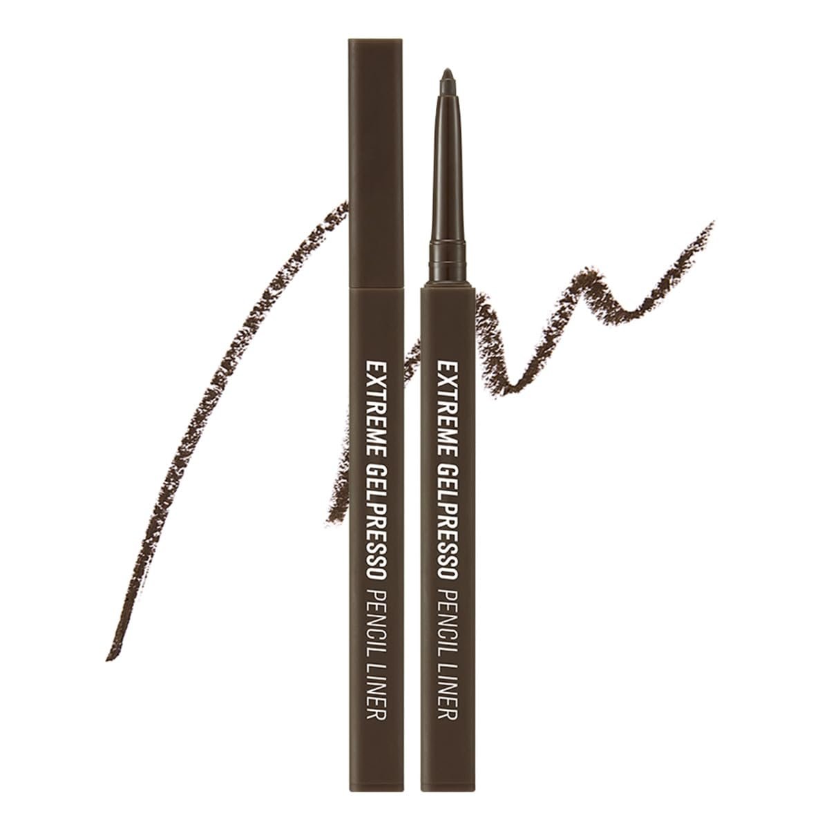 CLIO Extreme Gelpresso Pencil Eyeliner, Gel Smooth Waterproof Formula, One Swipe High Pigment Color, Smudge Resistant Long Wear, Creamy Glide, Blend Control, Defined Eye Precision (001 Black Brown)