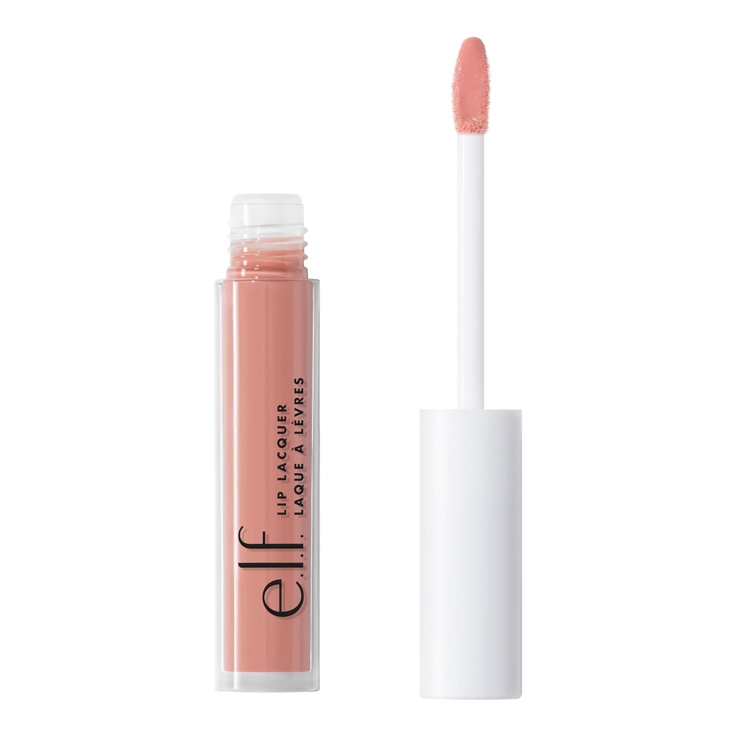 e.l.f. Lip Lacquer, Hydrating Lip Gloss, Non-Sticky Ultra-Shine with Vitamin A & E, Vegan & Cruelty-Free, Whisper Pink