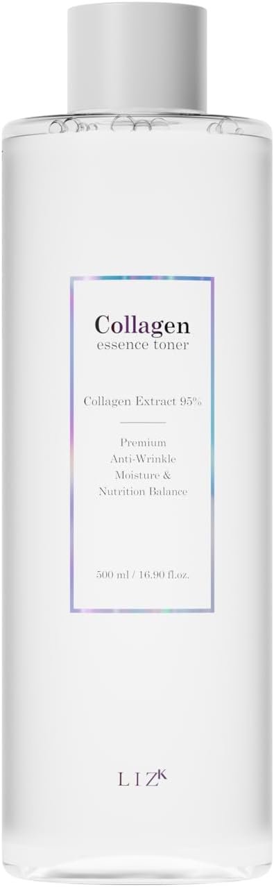 LIZK Collagen Essence Toner, Calming, Collagen Extract, Hyaluronic Acid, Moisturizing for face, Skin Pack 500ml/16.90 fl.oz