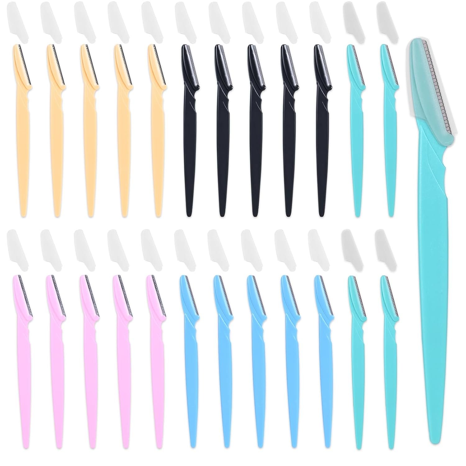 15-Piece Value Pack Men’s and Women’s Beauty Tool Set: Men’s Disposable Razors + Women’s Disposable Eyebrow Razors, Non-Slip Grip + Travel-Friendly