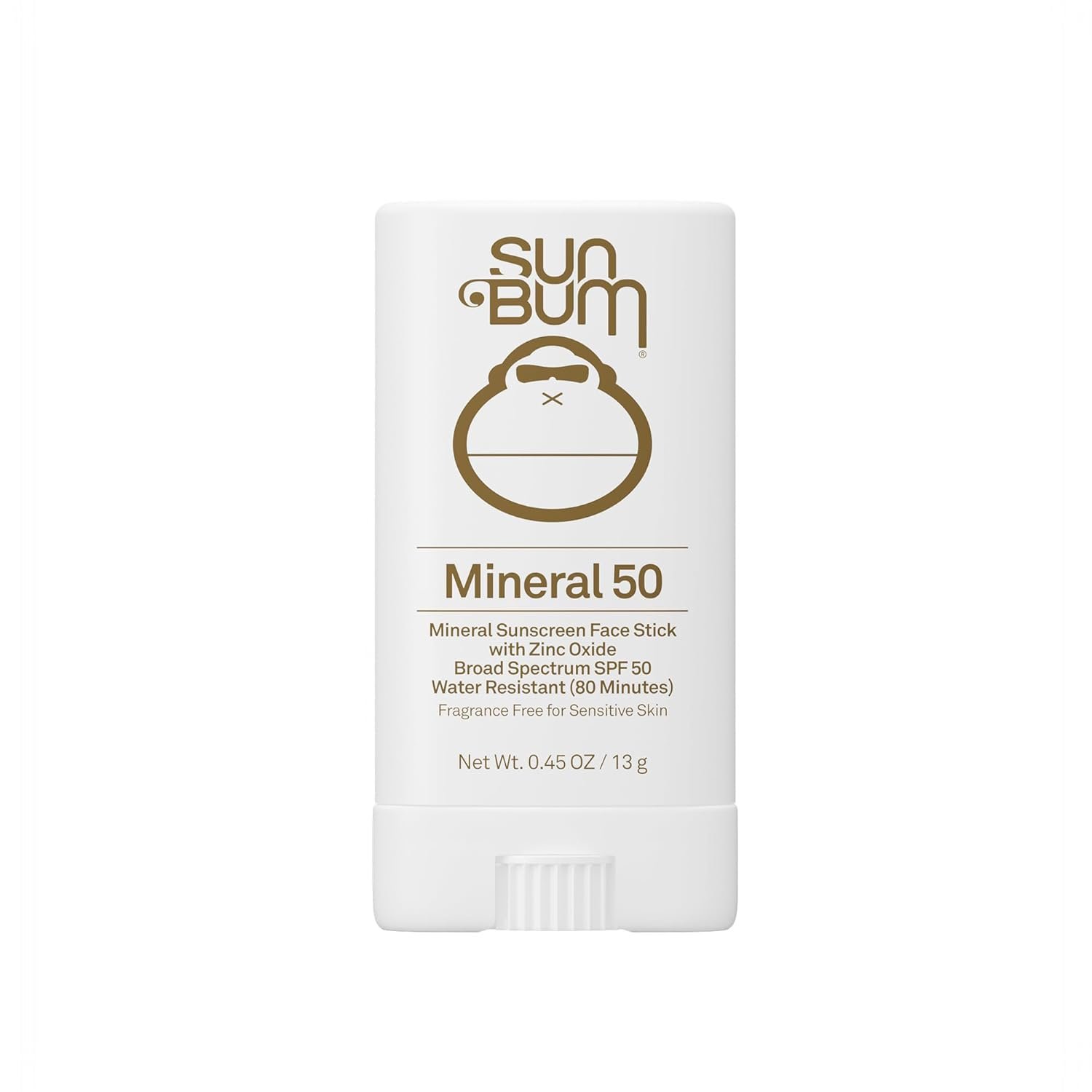Sun Bum Mineral SPF 50 Face Stick Sunscreen – NEW FORMULA 2026 Water-Resistant Broad Spectrum Sunscreen with Vitamin E – Hawaii 104 Act Compliant (No Octinoxate & Oxybenzone) – Travel Friendly 0.45 oz
