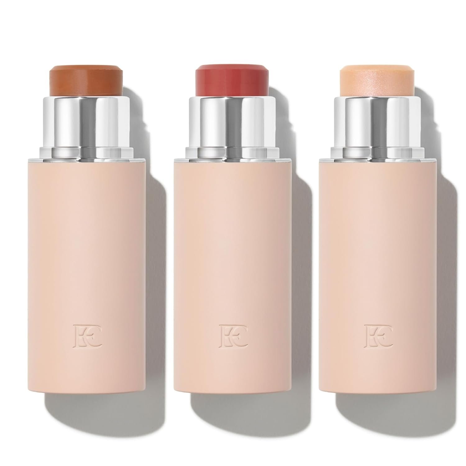 EarthsCure Glow Trio – 3 Piece Set: Bronzer, Blush, and Highlighter. Buildable Cream Sticks For a Luminous, Natural, and Youthful Look