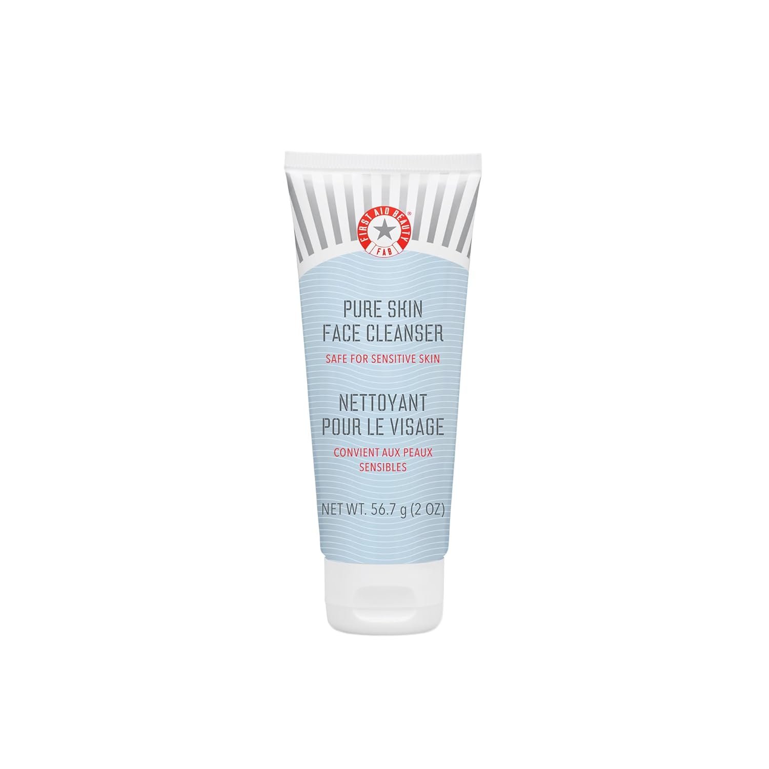 First Aid Beauty – Pure Skin Face Cleanser, Effectively Removes Makeup, Dirt, and Impurities, Gentle Cleanser Leaves Skin Soft & Supple, Safe for Sensitive Skin, Fragrance Free, 2 oz