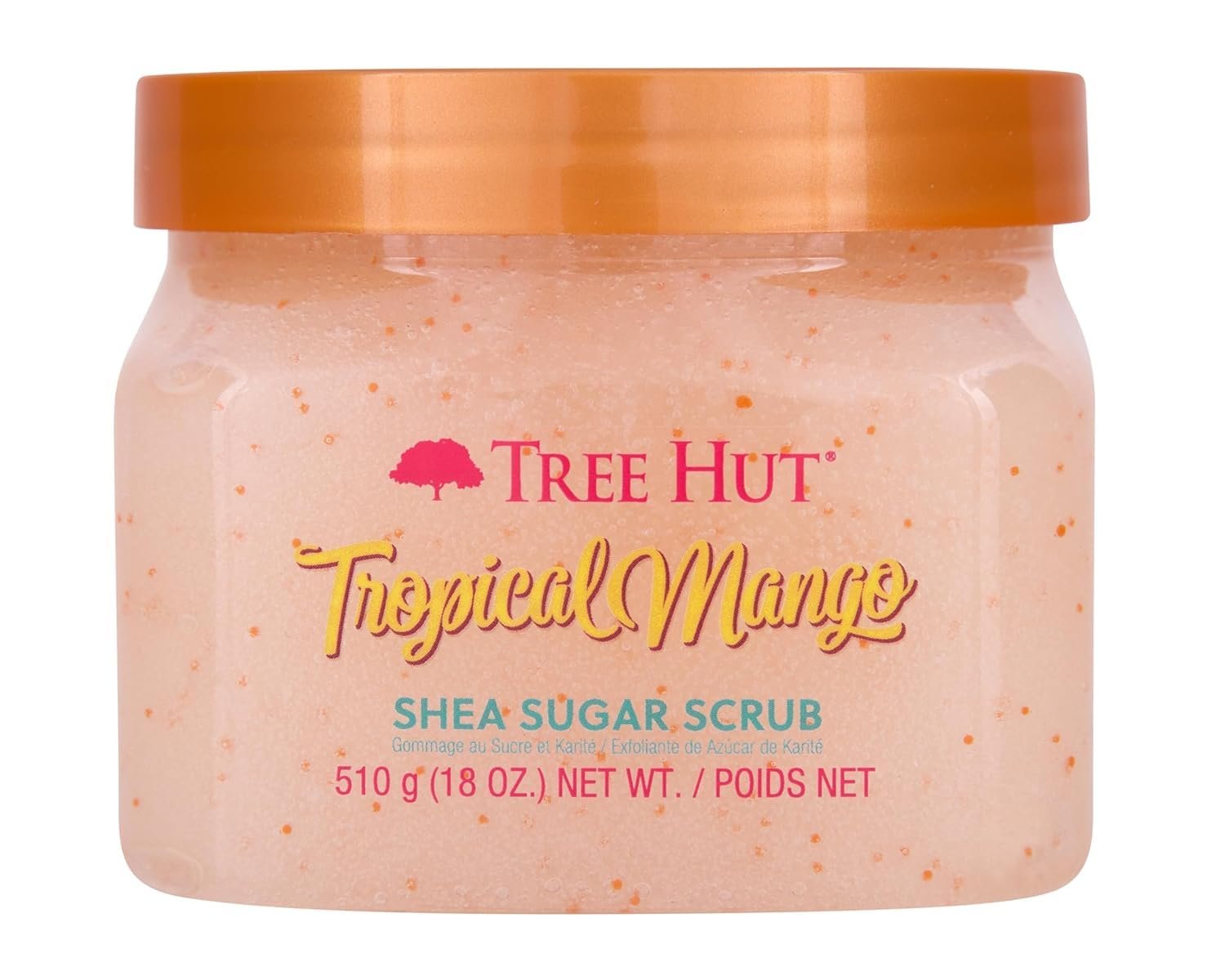 Tree Hut Tropical Mango Shea Sugar Scrub, Mothers Day Gifts, Exfoliating, Hydrating & Moisturizing Body Scrub with Shea Butter & Nourishing Essential Oils, Smooth & Soften Skin, 18 oz