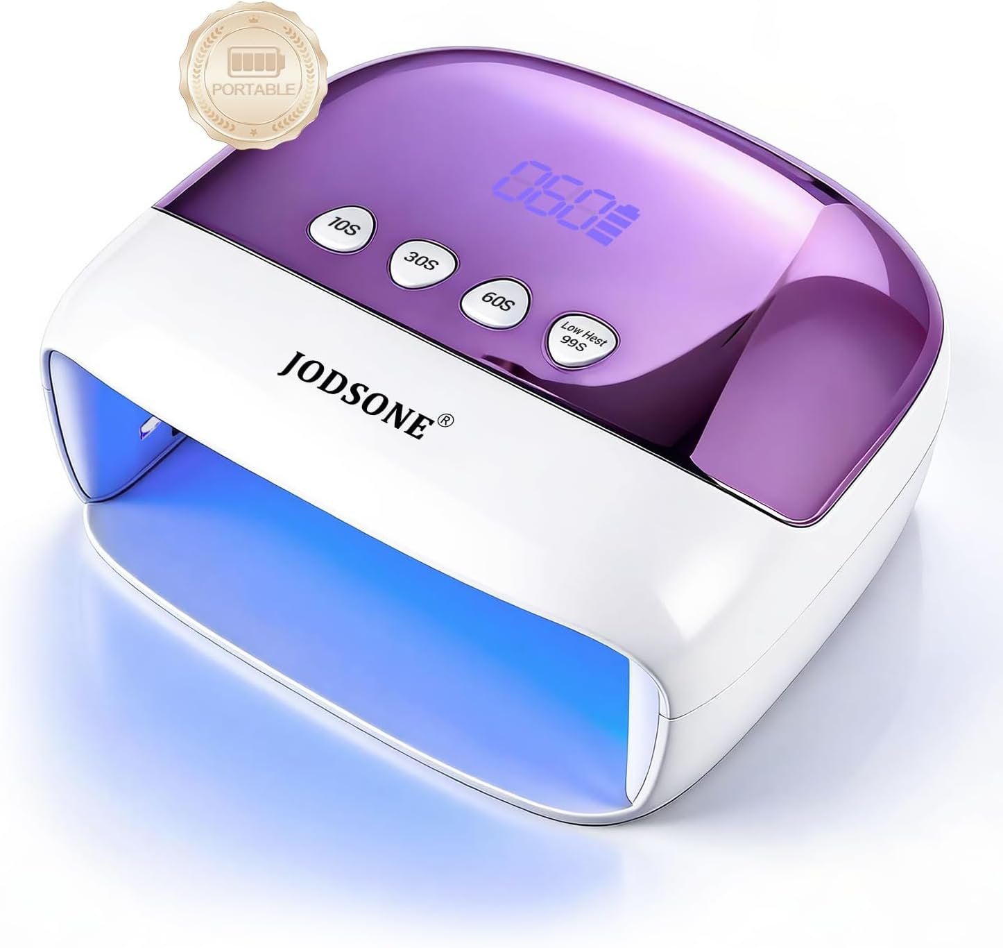 JODSONE Cordless LED Nail Lamp Rechargeable Portable with 4 Timers LCD Display Screen Nail Dryer Cure Light Suitable for Home and Salon﻿