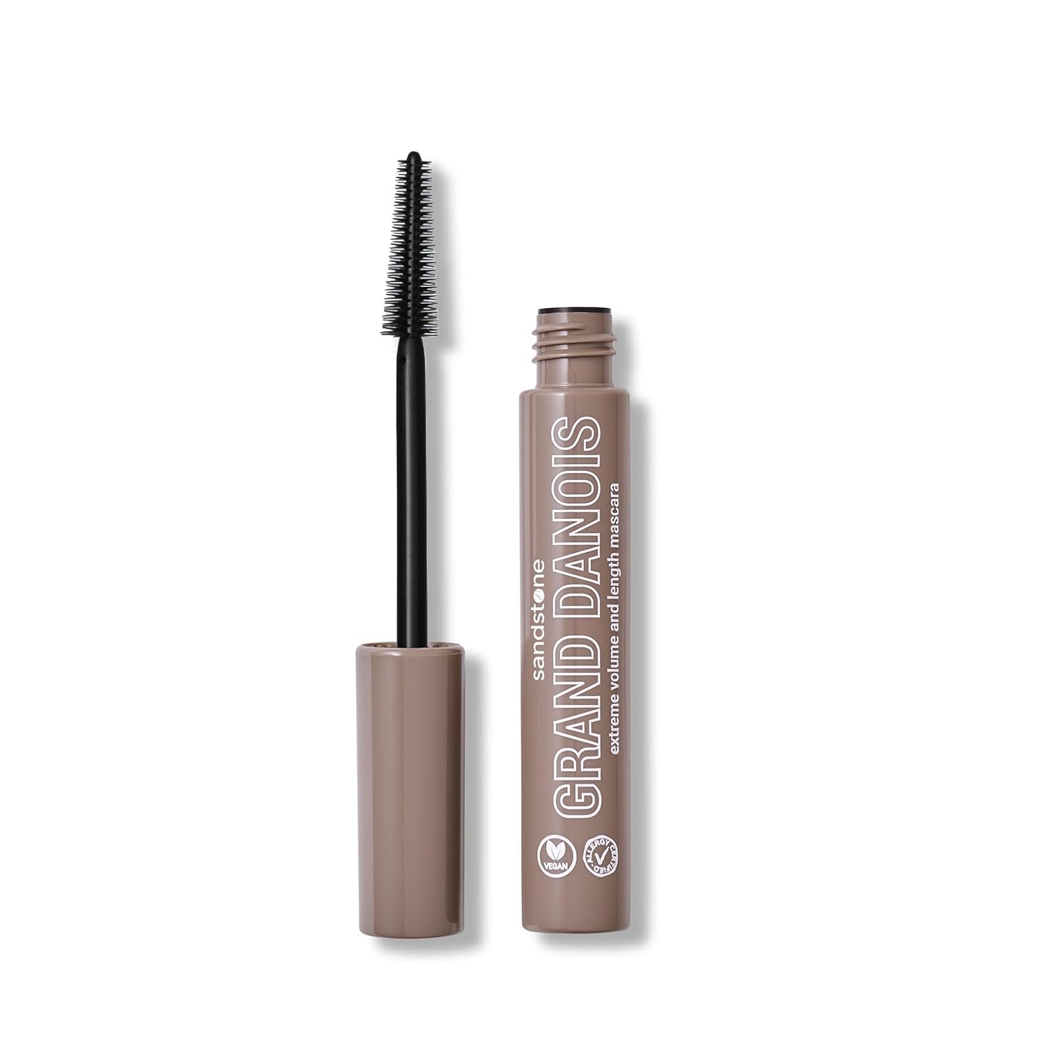 Sandstone Scandinavia Hypoallergenic Mascara for Sensitive Eyes – Black – Smudge-Proof & Sweat-Resistant – Lengthening & Volumizing – Vegan, Fragrance-Free