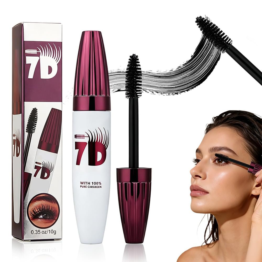 7D Smudge-Proof Curling & Lengthening Mascara, 2026 New Colossal Mascara Fiber Lashes Waterproof, Clump-Free False Lash Effect, Daily Makeup & All-Day Events (1)