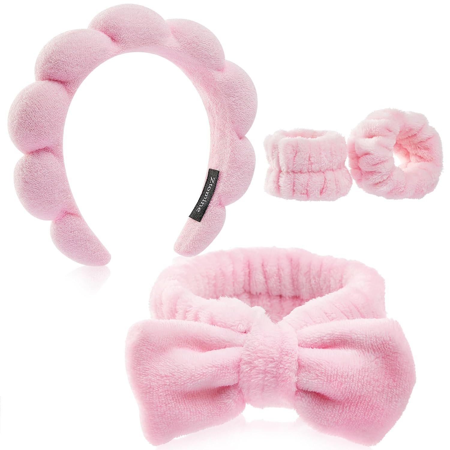 Ztomine Headbands for Women – Spa Headband and Wristband Set – Headband for Washing Face,Facial Mask,Makeup and Skin Care,Gifts for Women and Teen Girl Gifts Trendy Stuff