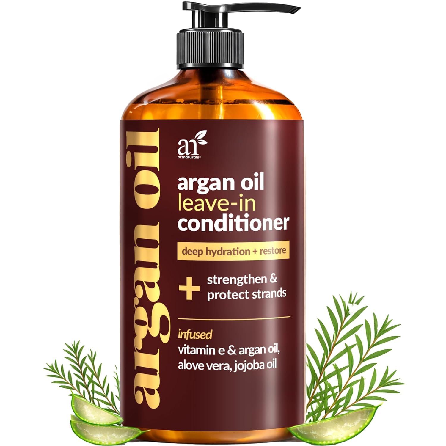 Artnaturals Argan Oil Leave-In Conditioner – (12 Fl Oz / 355ml) – Made with Organic and Natural Ingredients – for All Hair Types – Treatment for Damaged, Dry, Color Treated and Hair Loss (ANHA-0802)