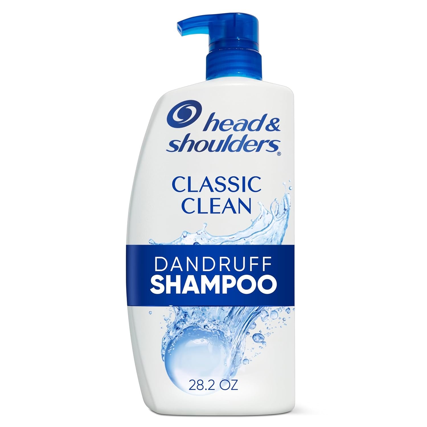 Head & Shoulders Anti-Dandruff Shampoo with 1% Pyrithione Zinc, Classic Clean, Fresh Scent, Daily Use, Moisturizing, Flake Control, Color-Safe, Safe for All Hair Types – Dry, Itchy Scalp, 28.2 Fl Oz
