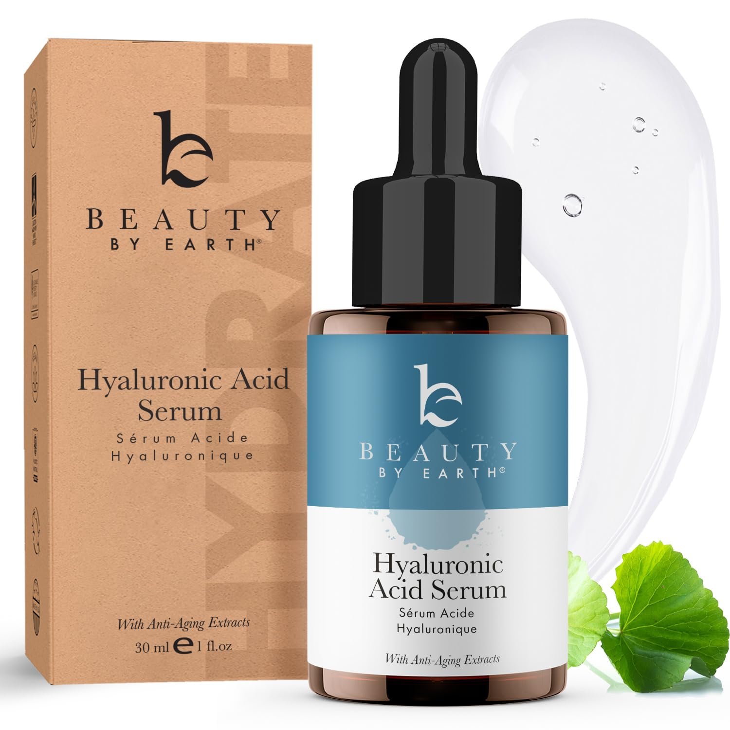 Hyaluronic Acid Serum for Face – USA Made with Natural & Organic Ingredients, Hydrating Anti Aging Face Serum, Softens and Smoothes Dry & Sensitive Skin, Fragrance Free Day & Night Facial Serum