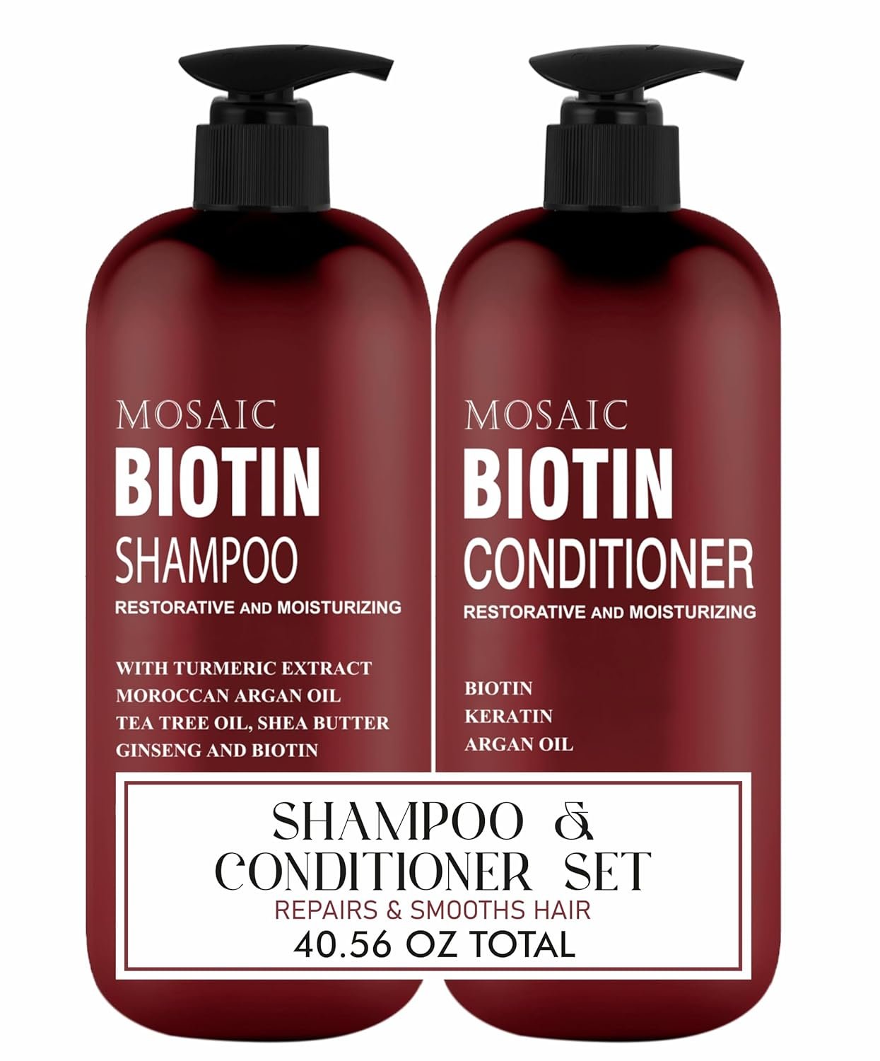Biotin Volumizing Shampoo and Conditioner Set for Thinning Hair and Regrowth – Ultimate Anti Hair Loss, Thickening Growth Treatment Care for Men & Women