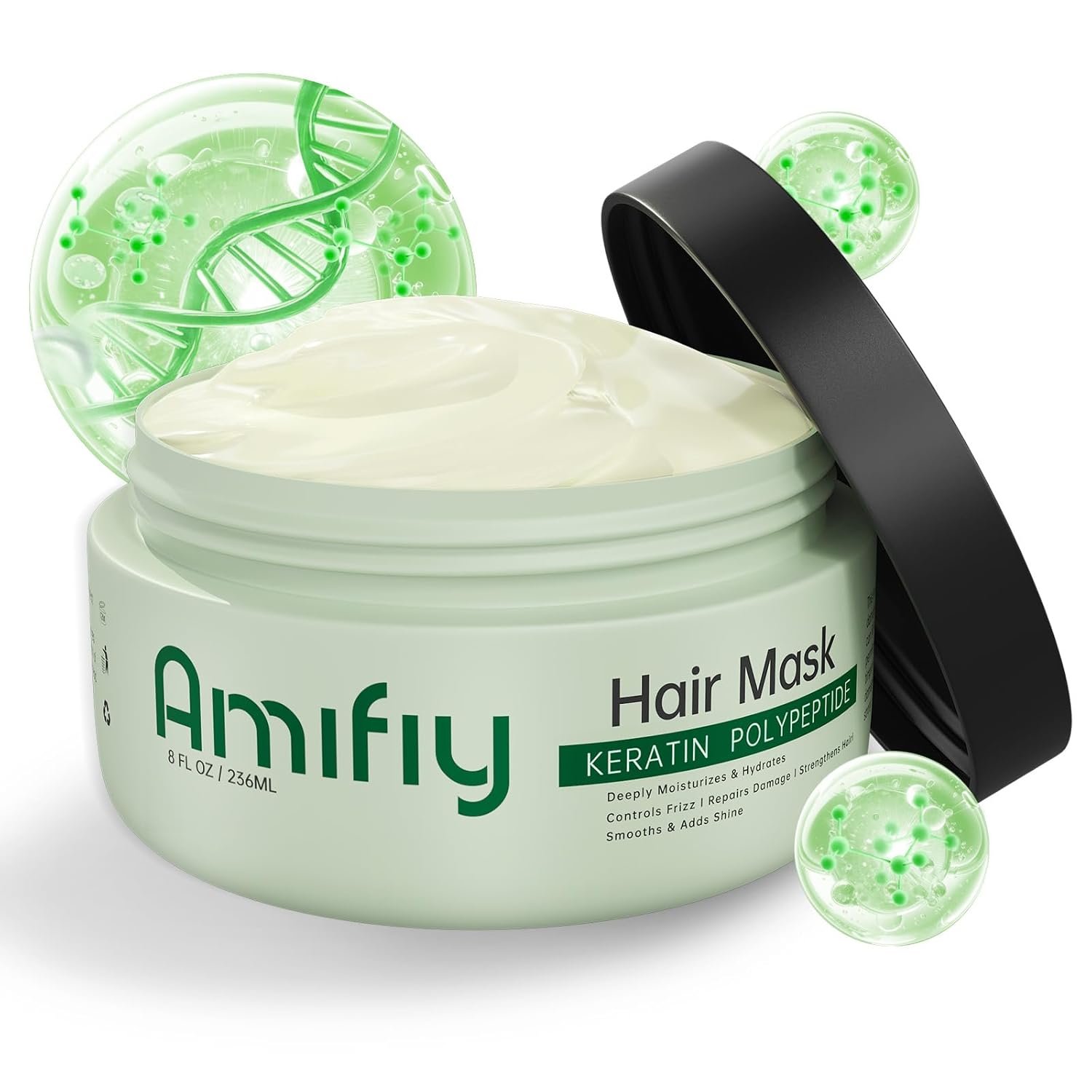 Keratin Hair Mask, Multi-care Deep Conditioning Hair Mask for Dry Damaged Hair, Anti-Frizz, Intensive Hydrating & Repairing Deep Conditioner for Strong, Smooth and Silky Hair, 8 Fl Oz