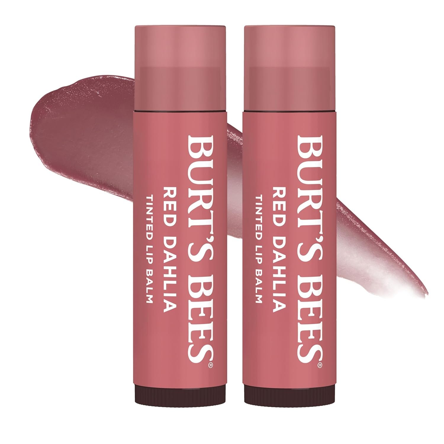 Burt’s Bees Mothers Day Gifts, Lip Tint Balm with Long Lasting 2 in 1 Duo Tinted Balm Formula, Color Infused with Deeply Hydrating Shea Butter for a Buildable Finish, Red Dahlia (2-Pack)
