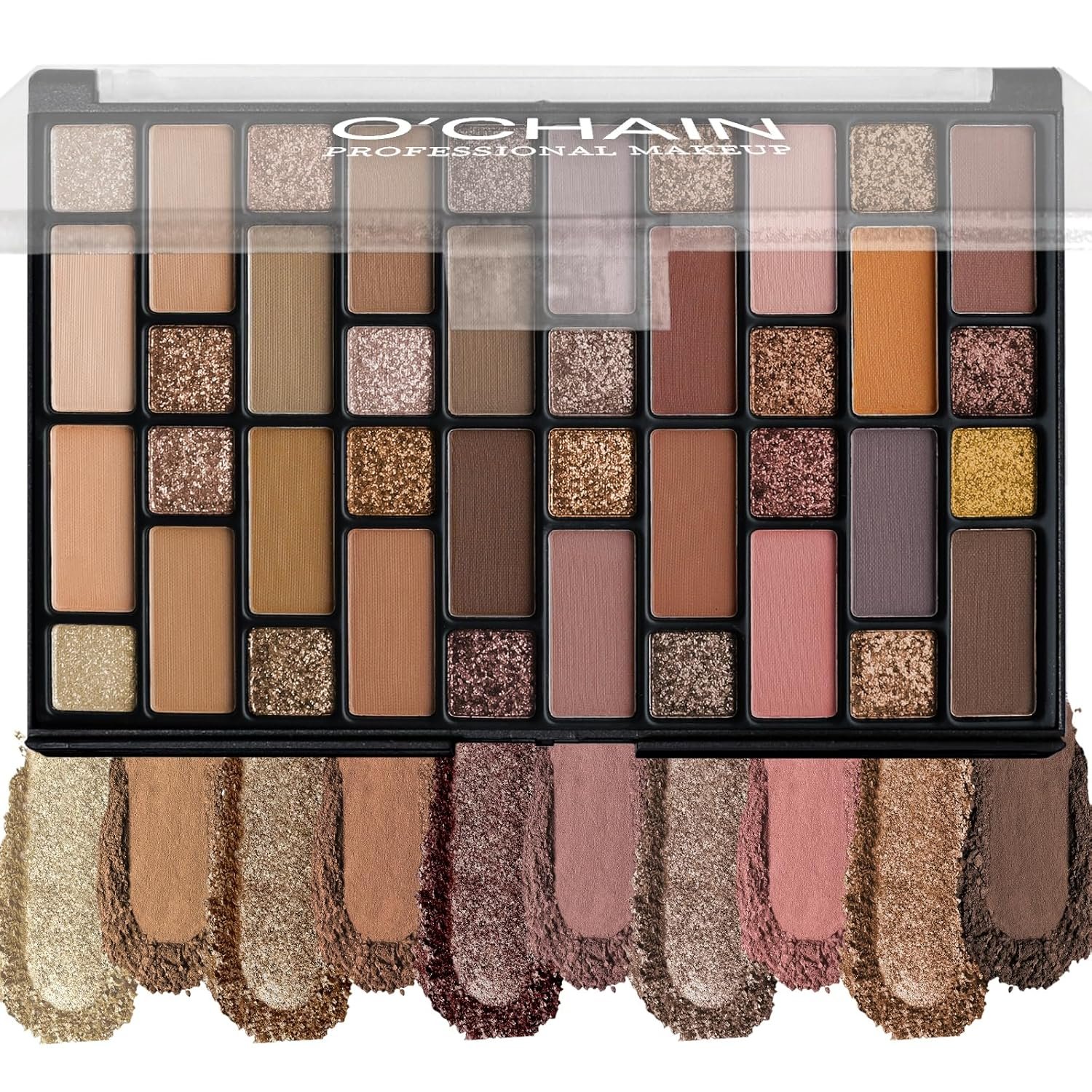 O’CHAIN Professional 40 Colors Eyeshadow Makeup Palette, Matte Shimmer Glitter Eye Shadow Pallet Easter Gift, Highly Pigmented Colorful Powder Long Lasting, Cruelty-Free