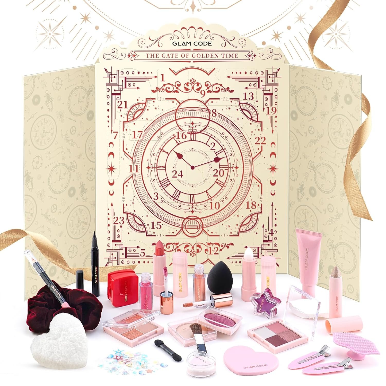 Glam Code Makeup Advent Calendar 2025, 24 Days Beauty Gift Set for Teen Girls Women – Christmas Countdown Calendar Beauty & Cosmetics Holiday Surprise Make Up Gift Kits