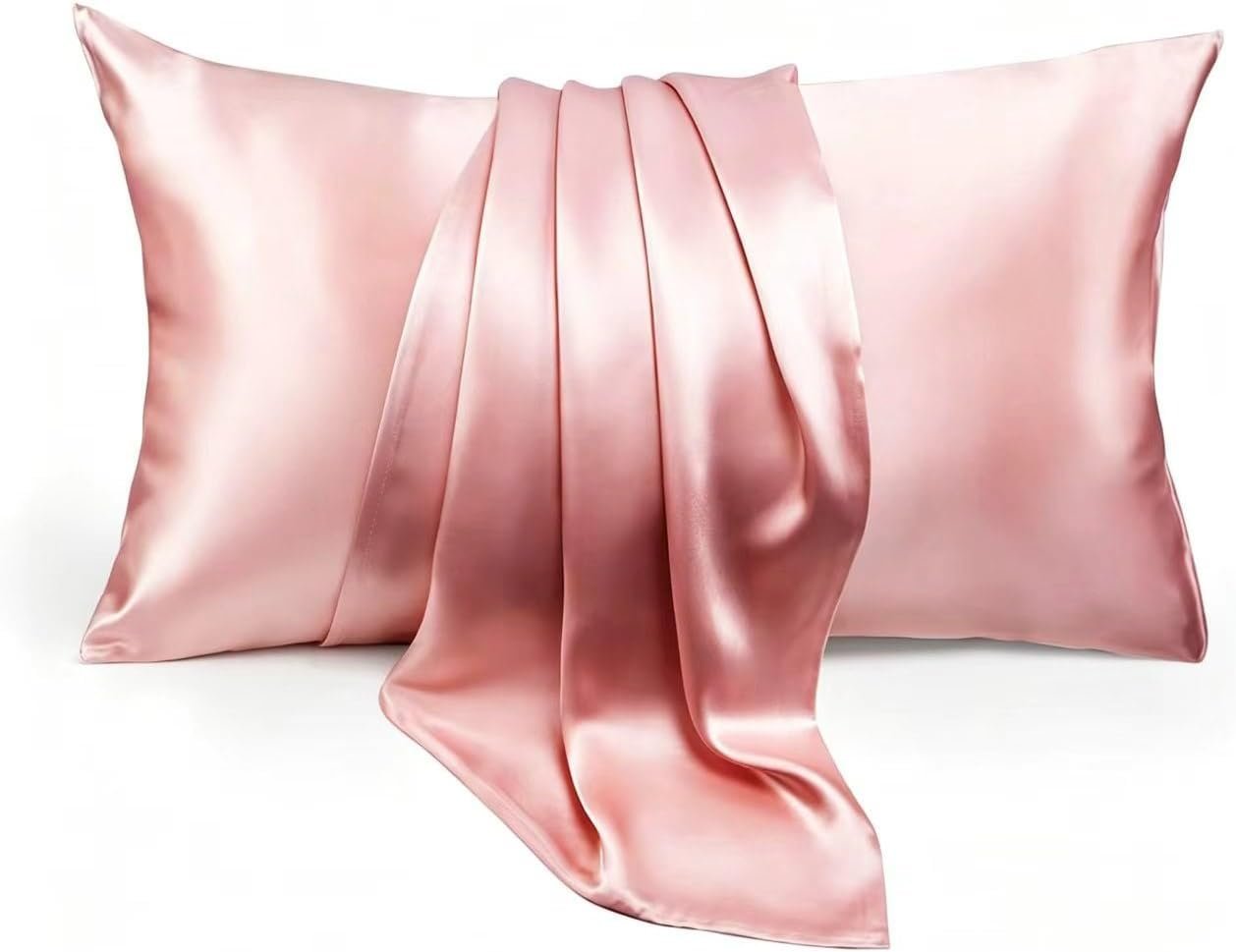 Luxury 6A Mulberry Silk Pillowcase & Silk Pillow Case for Hair & Skin – Anti-Wrinkle, Hidden Zipper– Best Beauty Sleep Solution for Women (Pink, Queen)