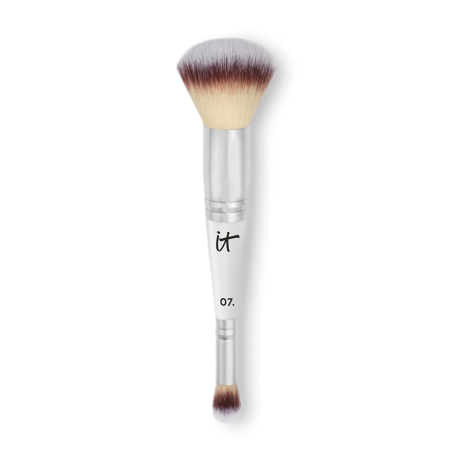 IT Cosmetics Heavenly Luxe Complexion Perfection Brush #7 – Dual-Ended Premium Makeup Brush for Foundation Concealer & Contour, Ultra-Soft Synthetic Fibers, Airbrush Finish, Pro-Hygienic, Cruelty-free