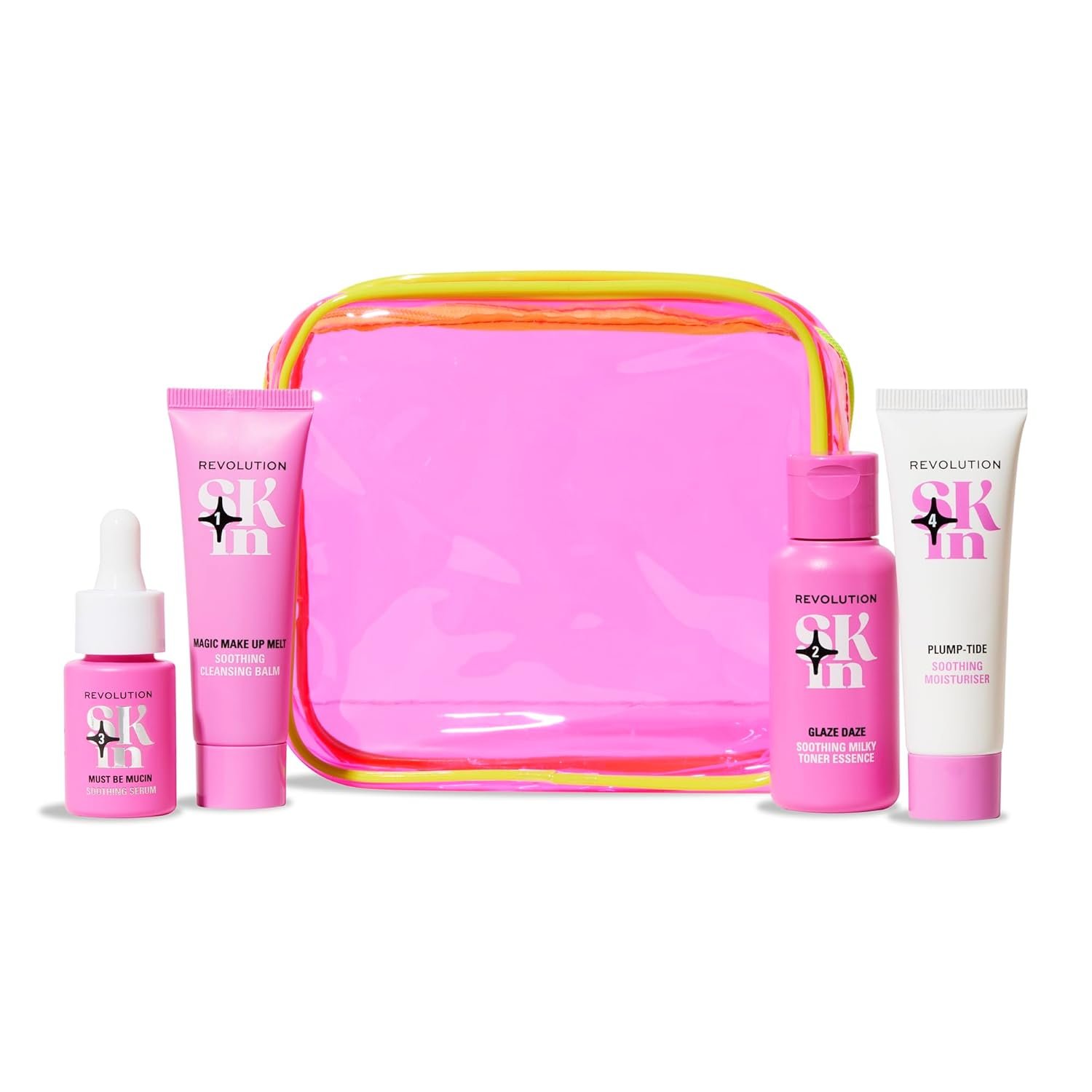 Revolution Skin, Go Gentle 4 Step Starter Kit, Skincare Set with Cleanser, Toner, Serum & Moisturizer, Vegan & Cruelty-Free, 4 Mini Products