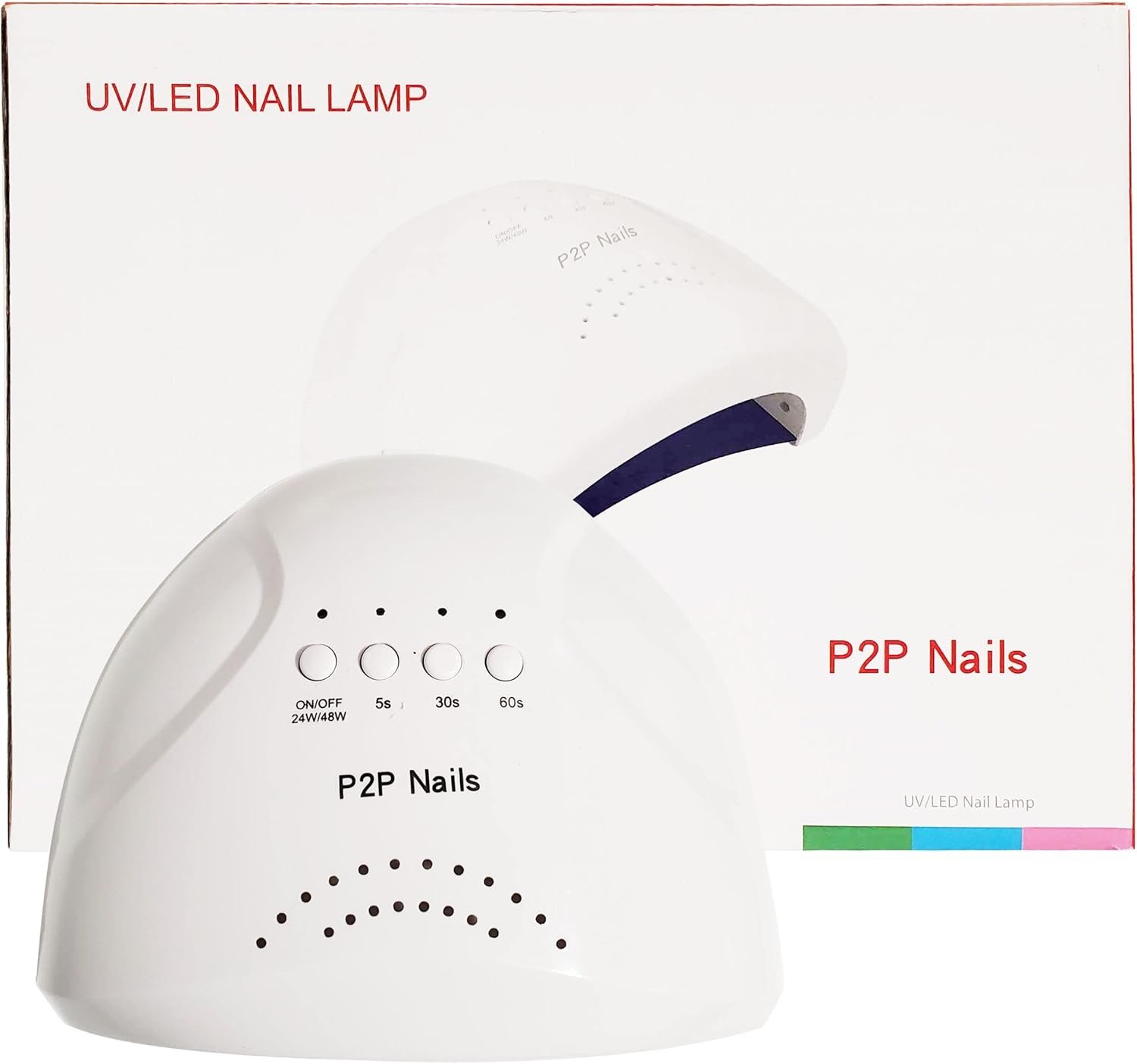 P2P Nails UV/LED Nail Lamp – Nail Light to Quick Dry Nail Polish – Salon Style Nail Dryer for Stylish Women – Finger Nails and Toe Nails Dryer Lamp with White Light