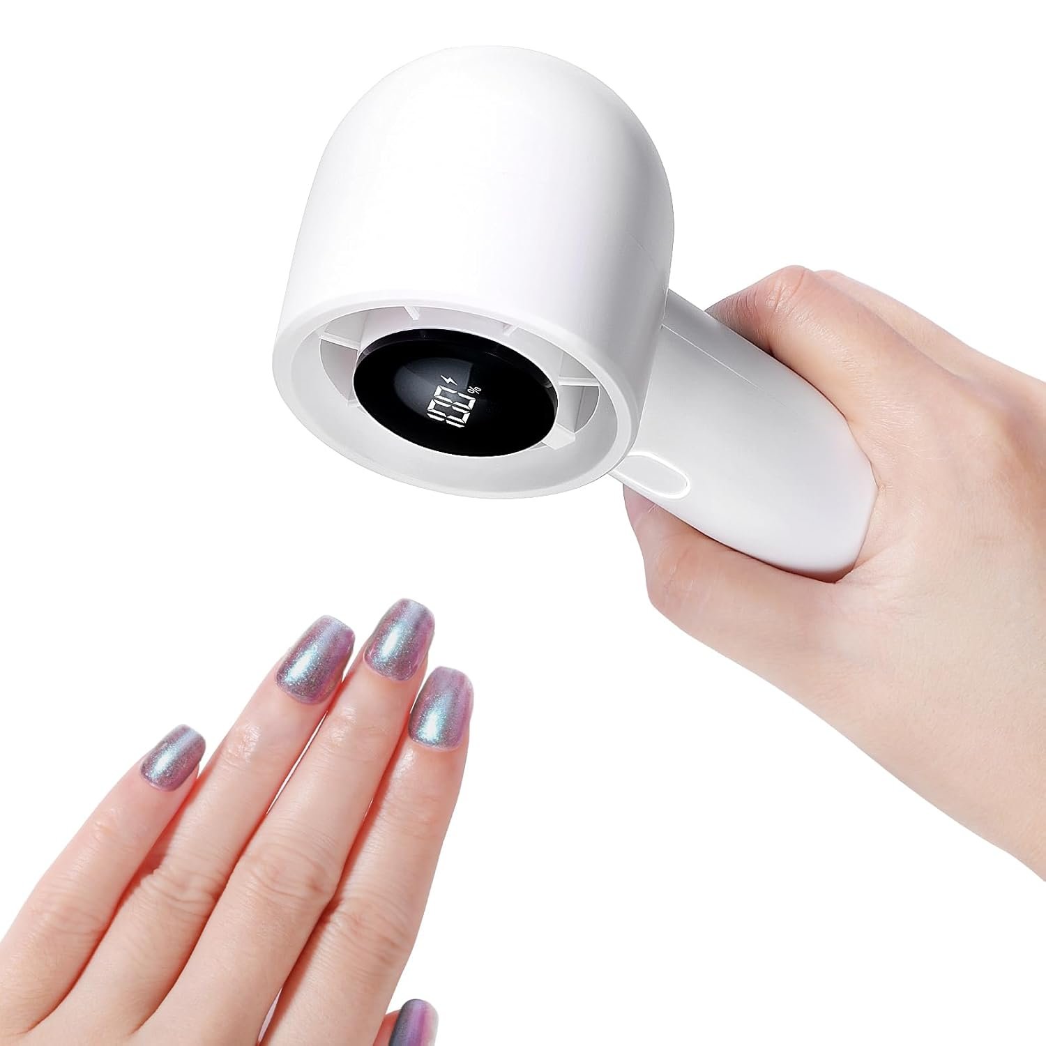 SAVILAND Nail Dryer for Regular Polish: Nail Polish Only 100 Speed Turbo Wind Fast Nail Dryer Flash Dry Handle Nail Polish Dryer with Smart Display 30dB Portable Electric Manicure Tool Nail Fan Dryer