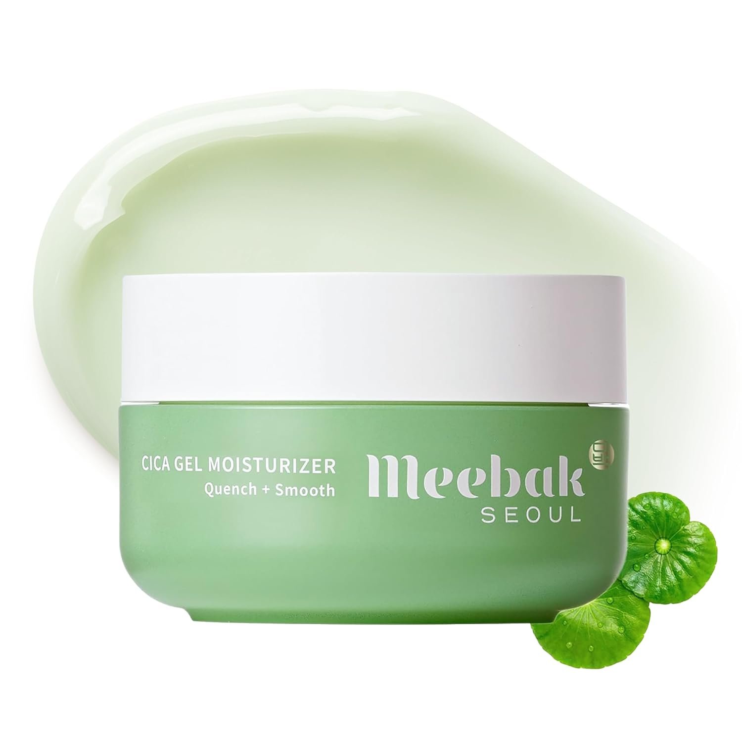Meebak Cica Gel Face Moisturizer | Lightweight Hydrating Water Cream with Hyaluronic Acid & Vegan Collagen | Fast-Absorbing, Cooling Gel for All-Day Hydration & Glass Skin | Korean Skin Care