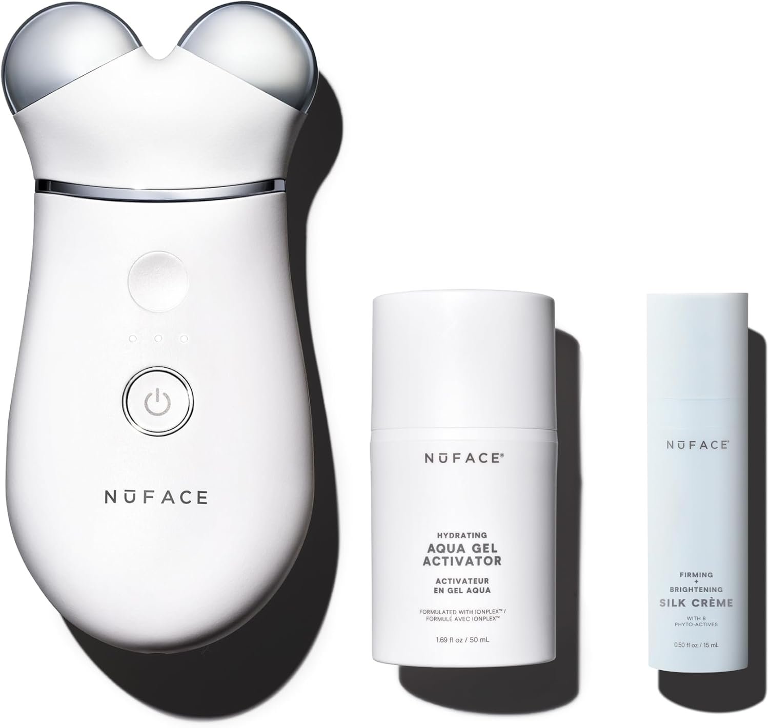 NUFACE Trinity+ Microcurrent Facial Device Kit, FDA-Cleared – Face Sculpting Tool, Skin Tightening Massager & Face Lift Device, Supports Lymphatic Drainage, 3 Frequencies, Activator Gel White