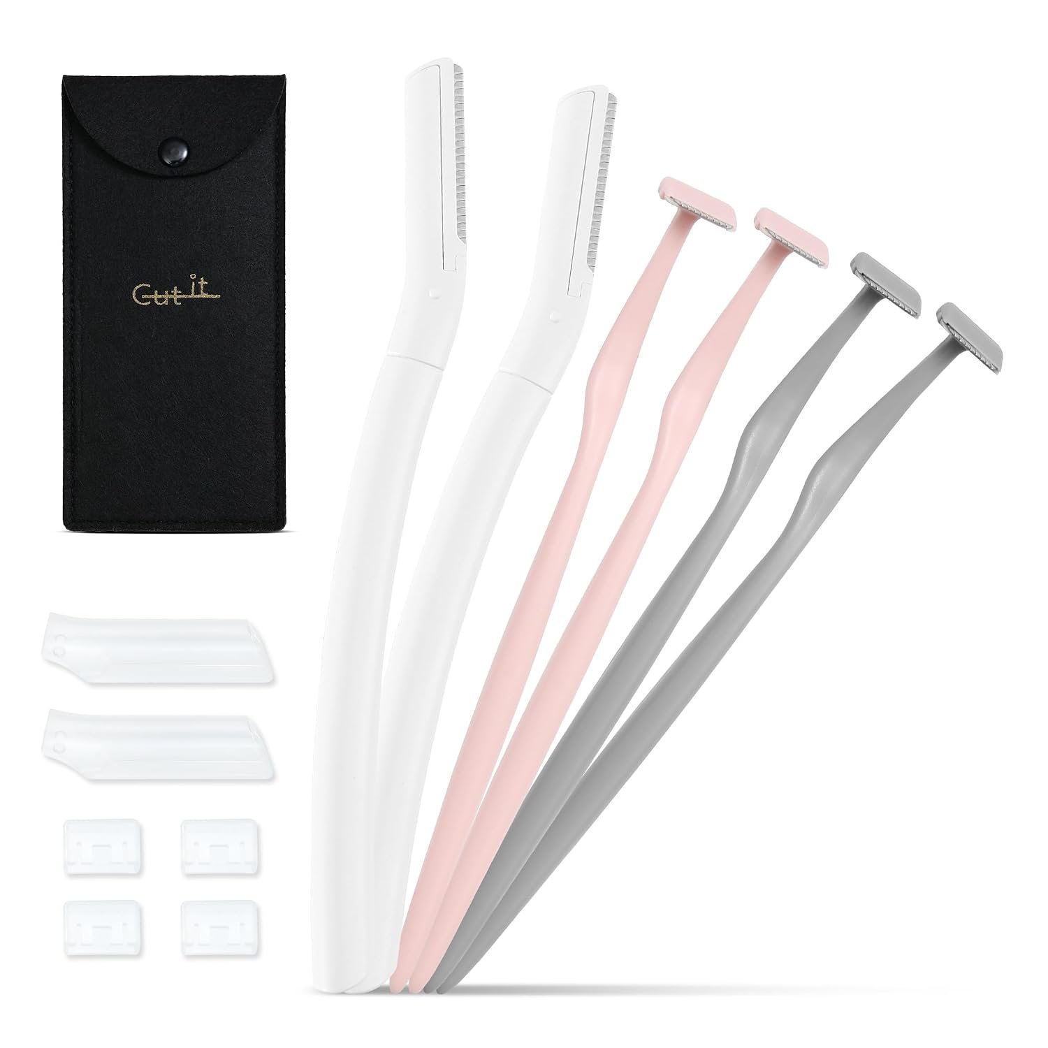 Eyebrow Razors w/Dermaplane Razors Set – Japanese Razors – Small Face Razors for Peach Fuzz and Fine Hair, Multipurpose Exfoliating Dermaplaning Tools for Women and Men