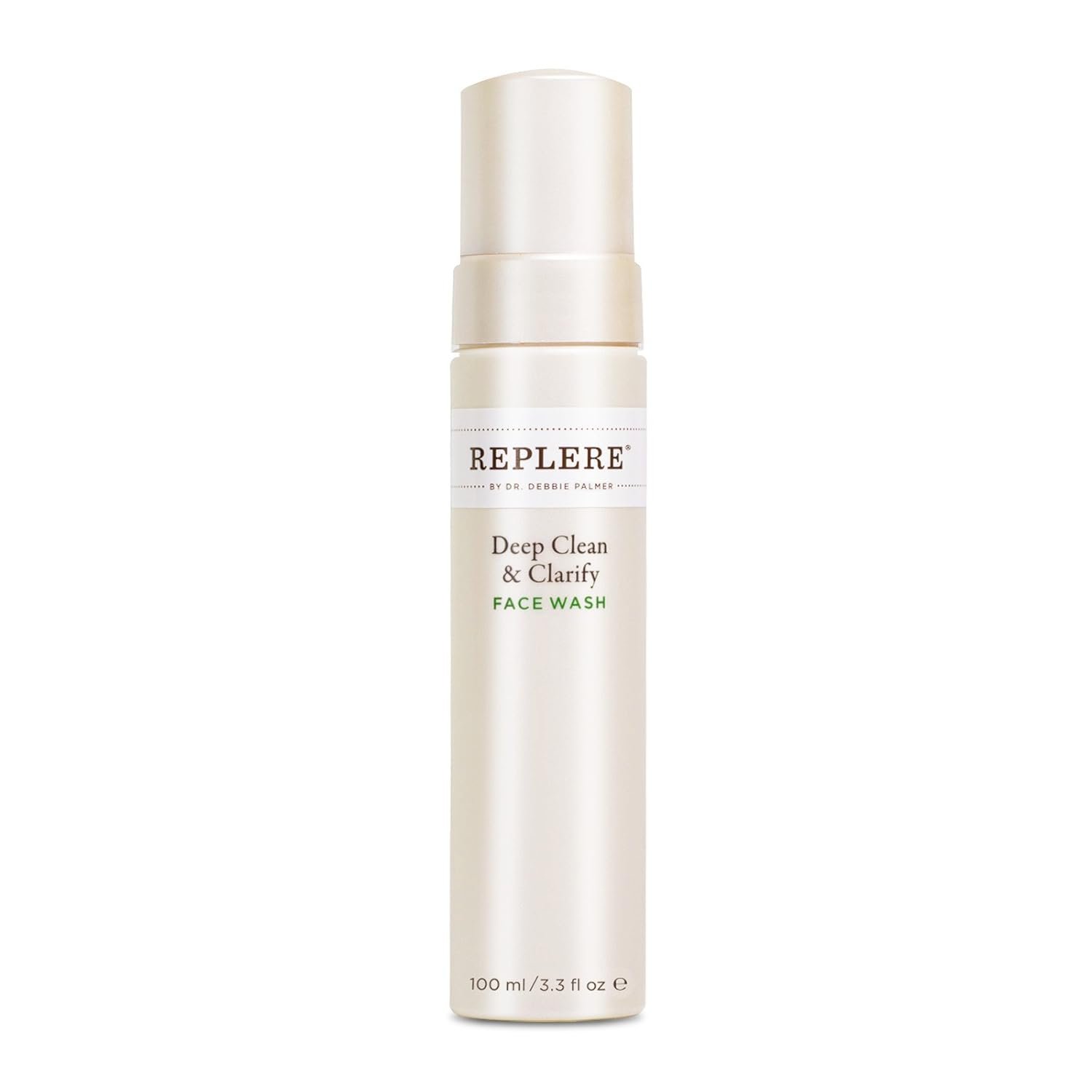 Replere Deep Clean & Clarify – Luxury Gentle Exfoliating Face Wash with Coffea Arabica, Green Tea & Vitamins A & E – Hydrating Foaming Cleanser for Women, Smooths & Brightens Skin – 3.3 fl oz
