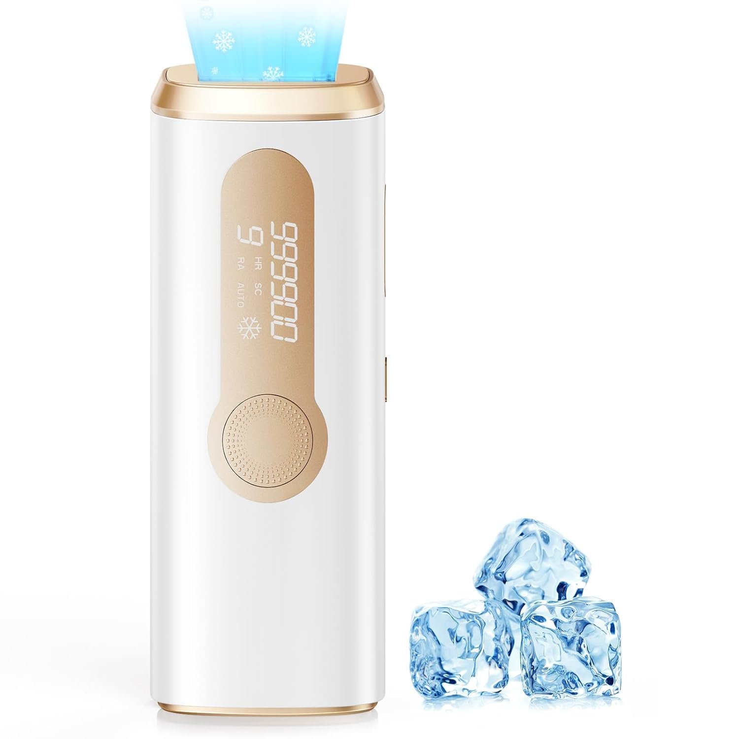 IPL Laser Hair Removal Device for Women & Men – Safe At-Home 45°F Ice-Cooling Contact for Painless & Long-Lasting Results, 86% Less Hair In 3 Weeks for Full Body & Face, Off-White