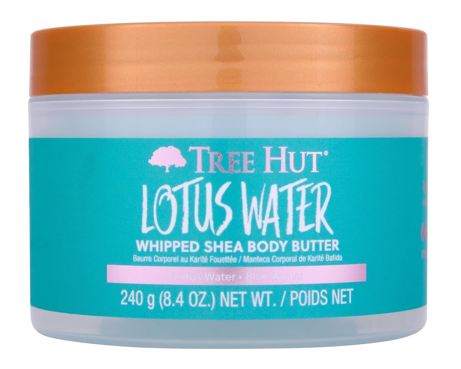 Tree Hut Lotus Water Whipped Shea Body Butter, Hydrating & Nourishing Body Lotion with Natural Oils, Moisturizer for Soft & Smooth Skin, 8.4 Oz