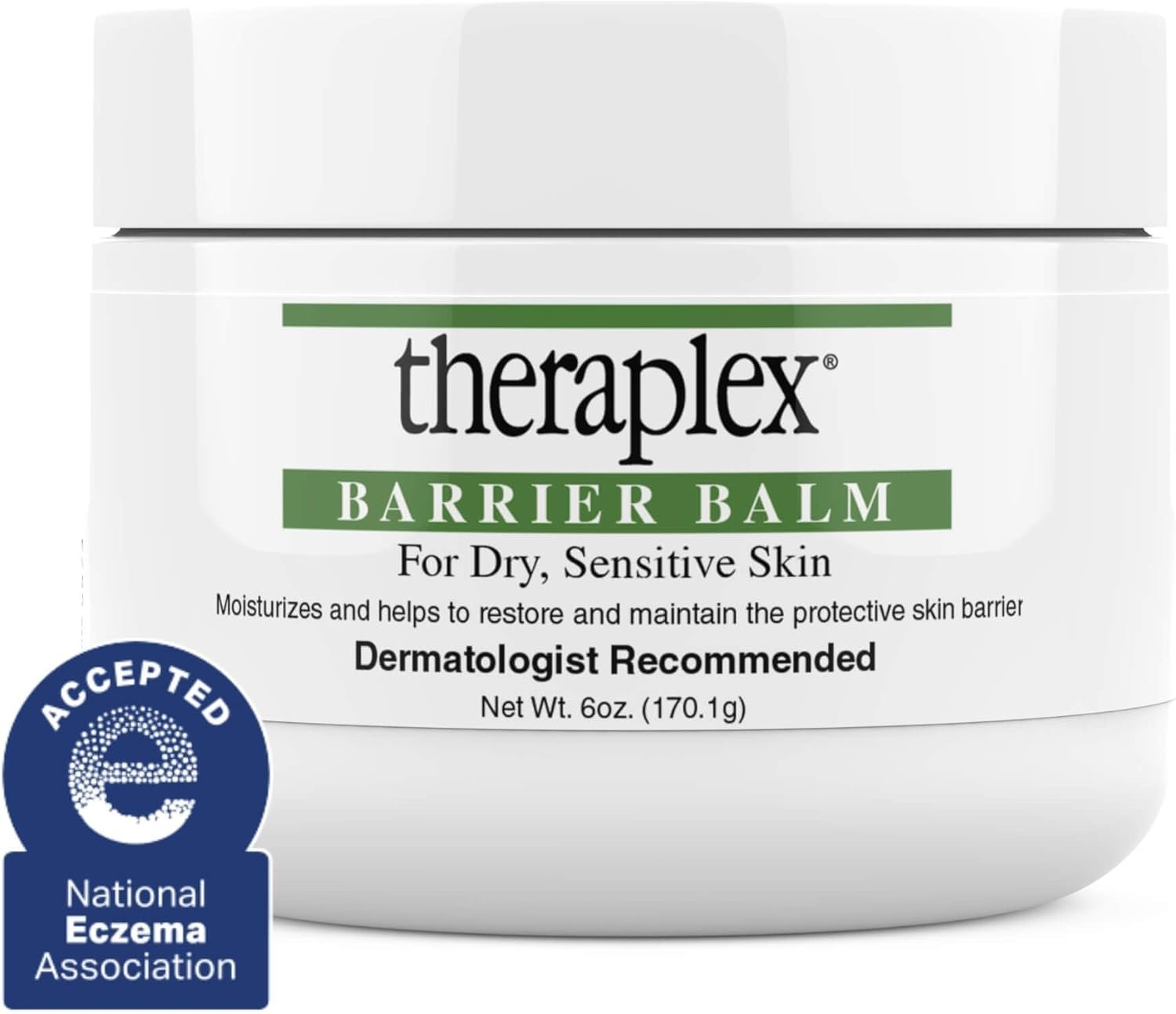 Theraplex Skin Barrier Balm- Barrier Repair Moisturizer Cream Body Balm Dry, Sensitive Skin – No Parabens or Preservatives, Noncomedogenic and Hypoallergenic – Dermatologist Recommended – 6 Oz