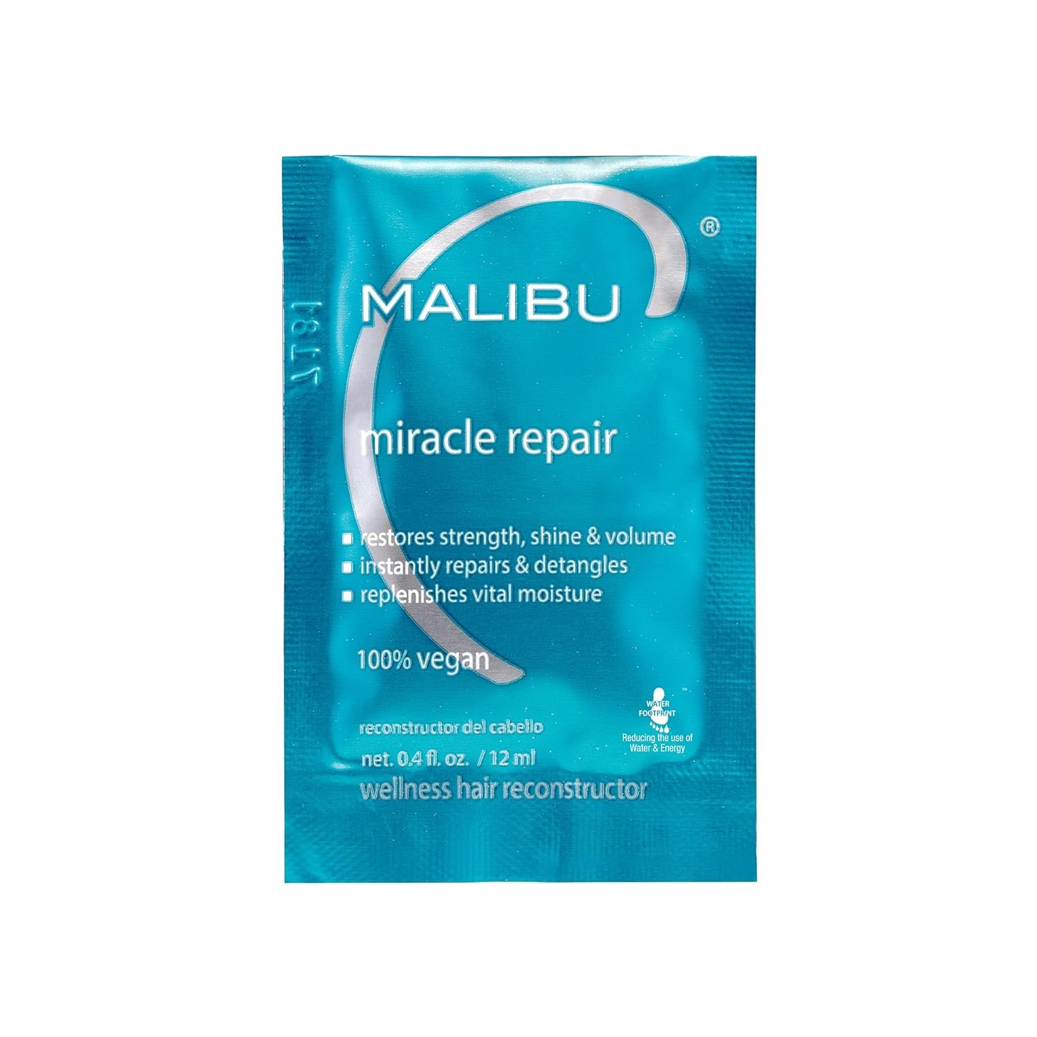 Malibu C Miracle Repair Hair Reconstructor (1 Packet) – Nourishing Hair Repair Treatment for Weak, Damaged Strands – Flax Protein & Vitamin B5 for Hair Strength