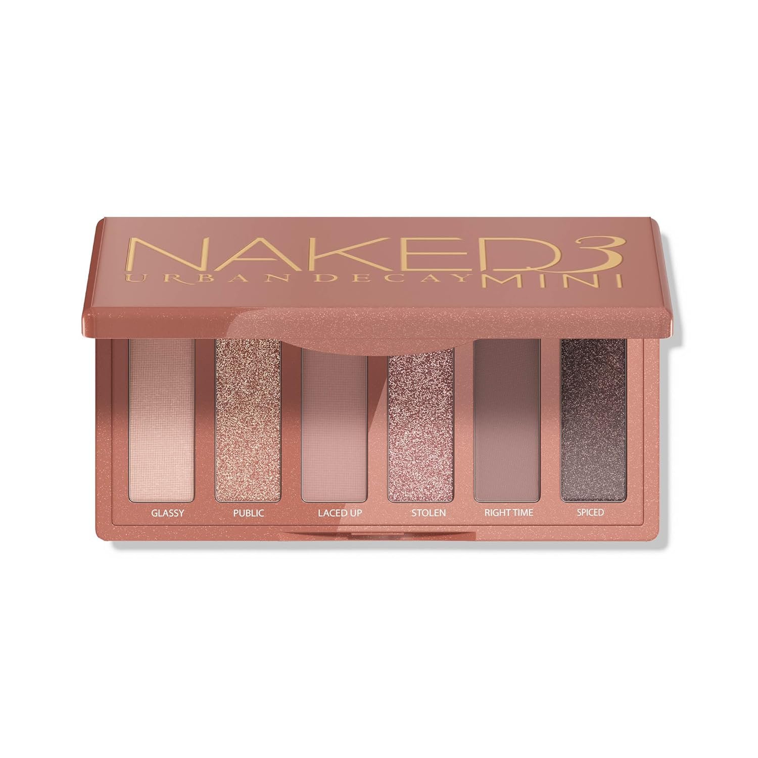 URBAN DECAY Naked 3 Mini Eyeshadow Palette – 6 Soft Pink Shadows, Multi-Use Matte & Shimmer Finishes, Ultra-Blendable, Long-lasting Up to 12HR Wear, Rosy Neutral Shades, Travel Makeup with Mirror