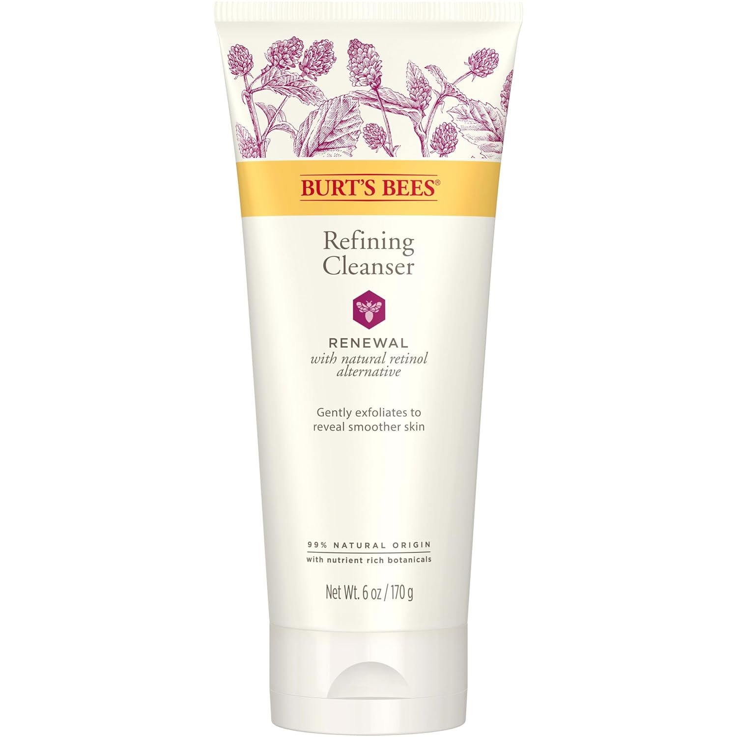 Burt’s Bees Renewal Refining Cleanser with Bakuchiol Natural Retinol Alternative, 6 Oz (Package May Vary)