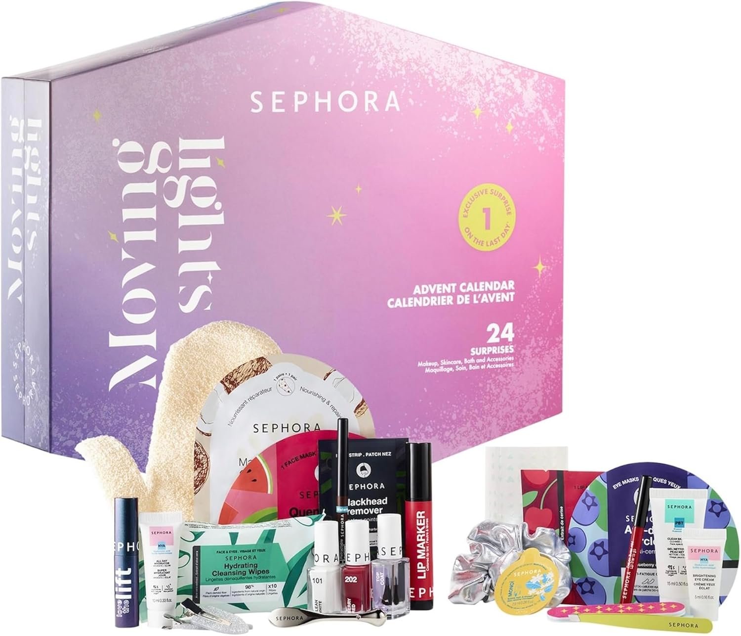 Sephora Advent Calendar 2024 – Moving Lights Advent Calendar – 24 Surprises, Including Make-up, Care, Bathroom Products or Accessories