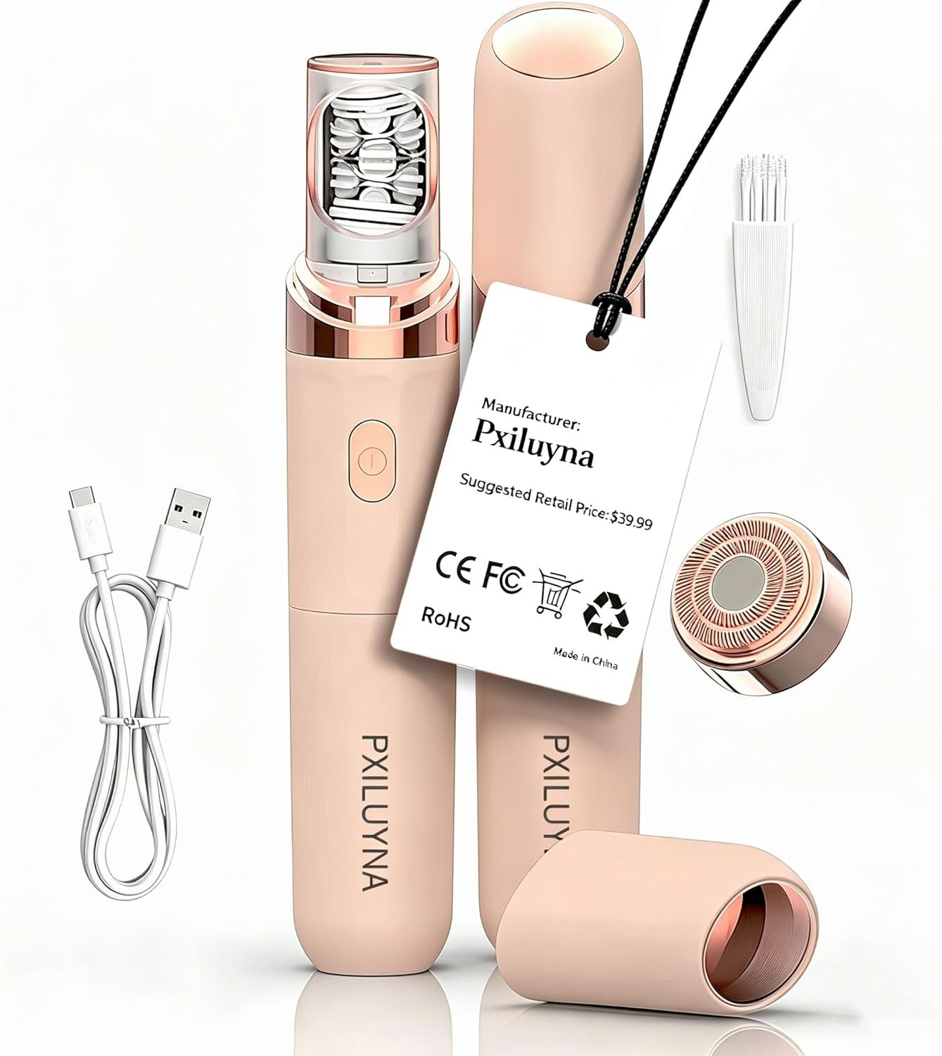 Epilator,Facial Hair Removal for Women,2-in-1 Gentle Root Removal for Coarse & Fine Hair,2026 New Rechargeable Lady Depiladora Electric Shaver for Face/Legs/Bikini Smooth Skin (Pink)