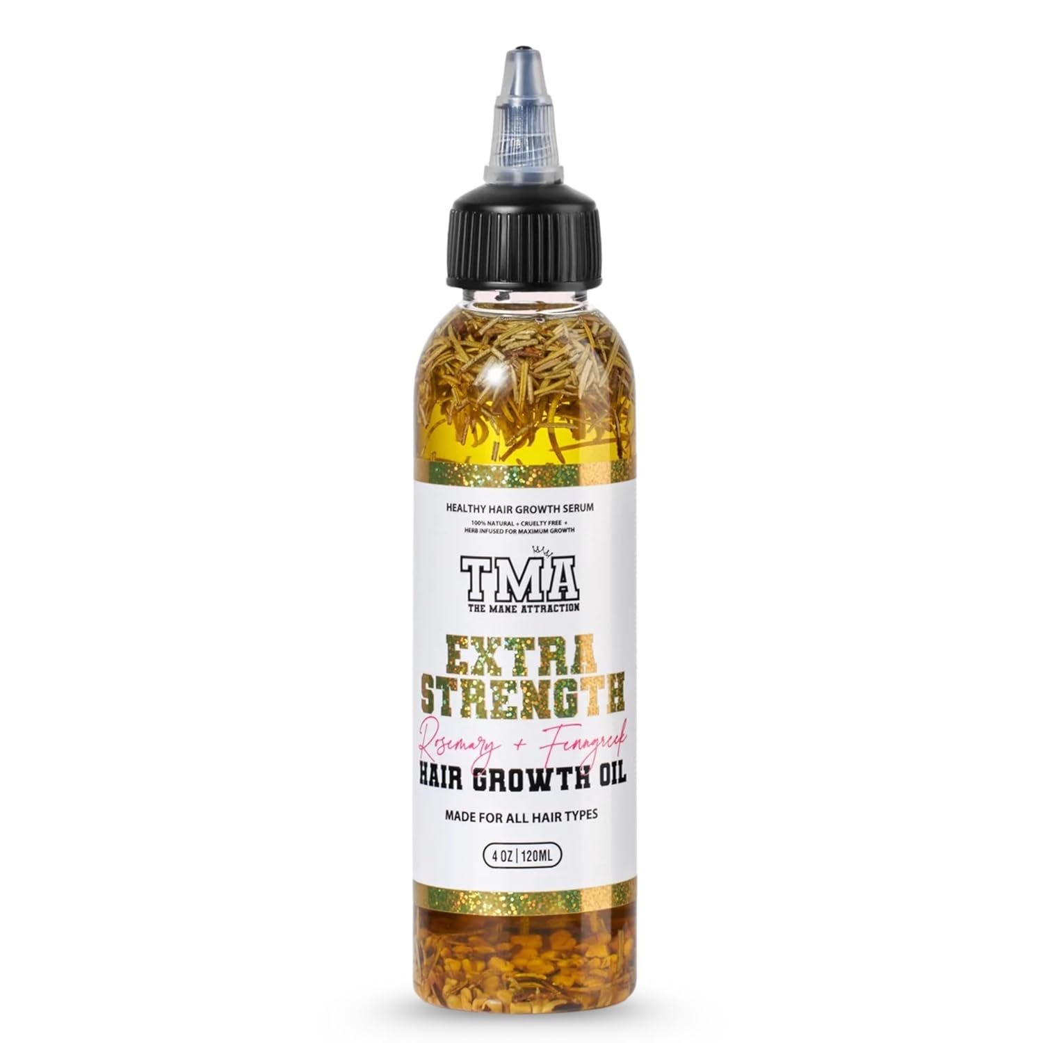 The Mane Attraction Extra-Strength Herbal Hair Growth Oil, Rosemary & Fenugreek Blend, Castor & Vitamin E Infusion, Scalp-Nourishing for All Hair Types