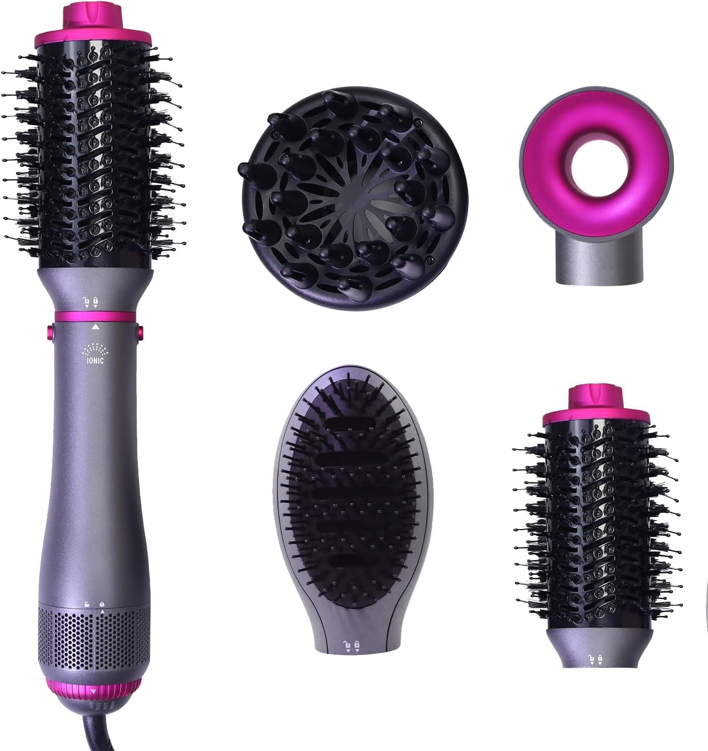 Blow Dryer Brush 4-in-1, Hot Air Styler Set with Negative Ion for Salon Blowout, Drying, Smooth Wavy, Volumizing, Straightening, Sleek and Less Frizz