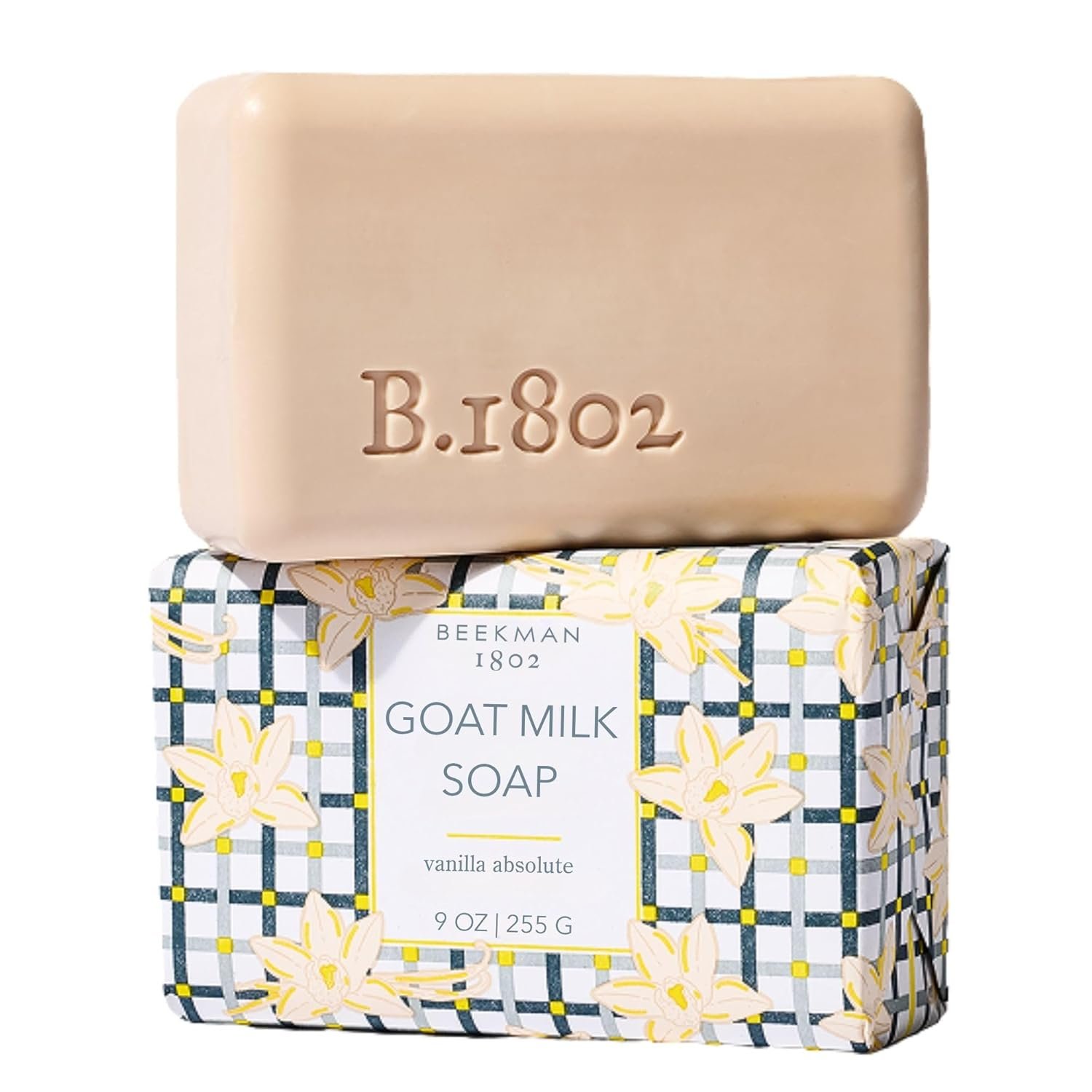 Beekman 1802 Goat Milk Soap – Moisturizing Hand & Body Soap Bar with Shea Butter & Botanical Oils, Triple-Milled, Non-Drying, Made for Sensitive Skin, Vanilla Absolute 9 oz