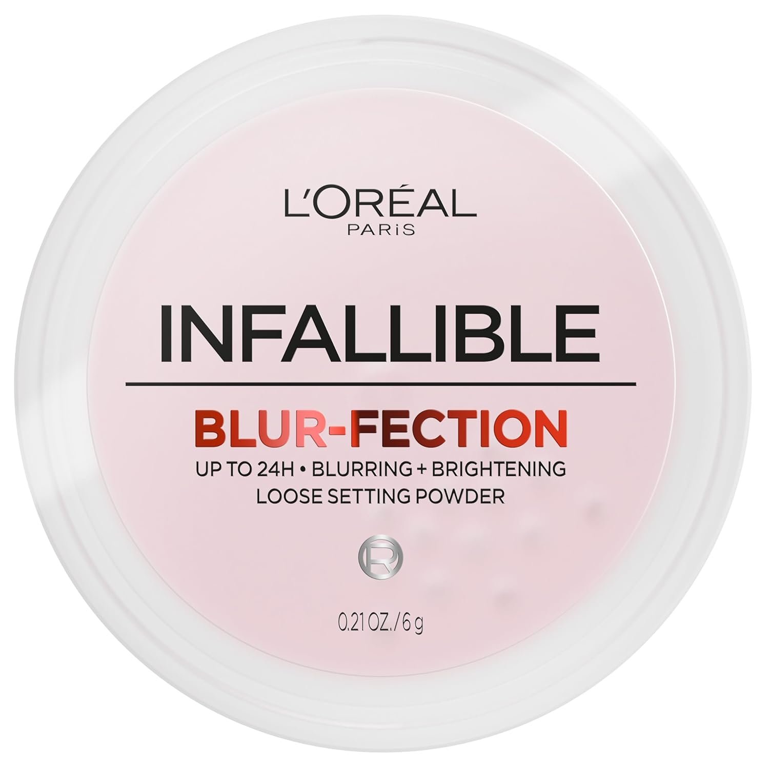 L’Oreal Paris Infallible Blur-fection Longwear Loose Setting Powder, Blurring Face Powder With Up to 24HRs of Wear, Brightening Light Pink, 1 Kit