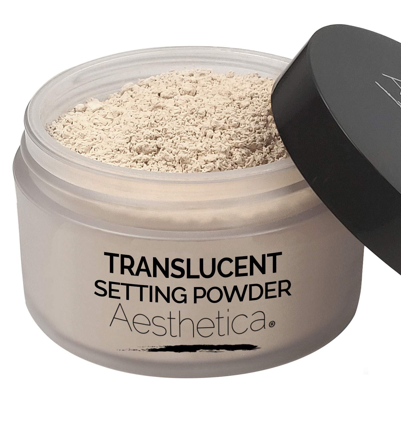 Aesthetica Translucent Setting Powder – Matte Finishing Makeup Loose Setting Powder – Flash Friendly Translucent Powder Foundation – Loose Face Powder Includes Velour Puff