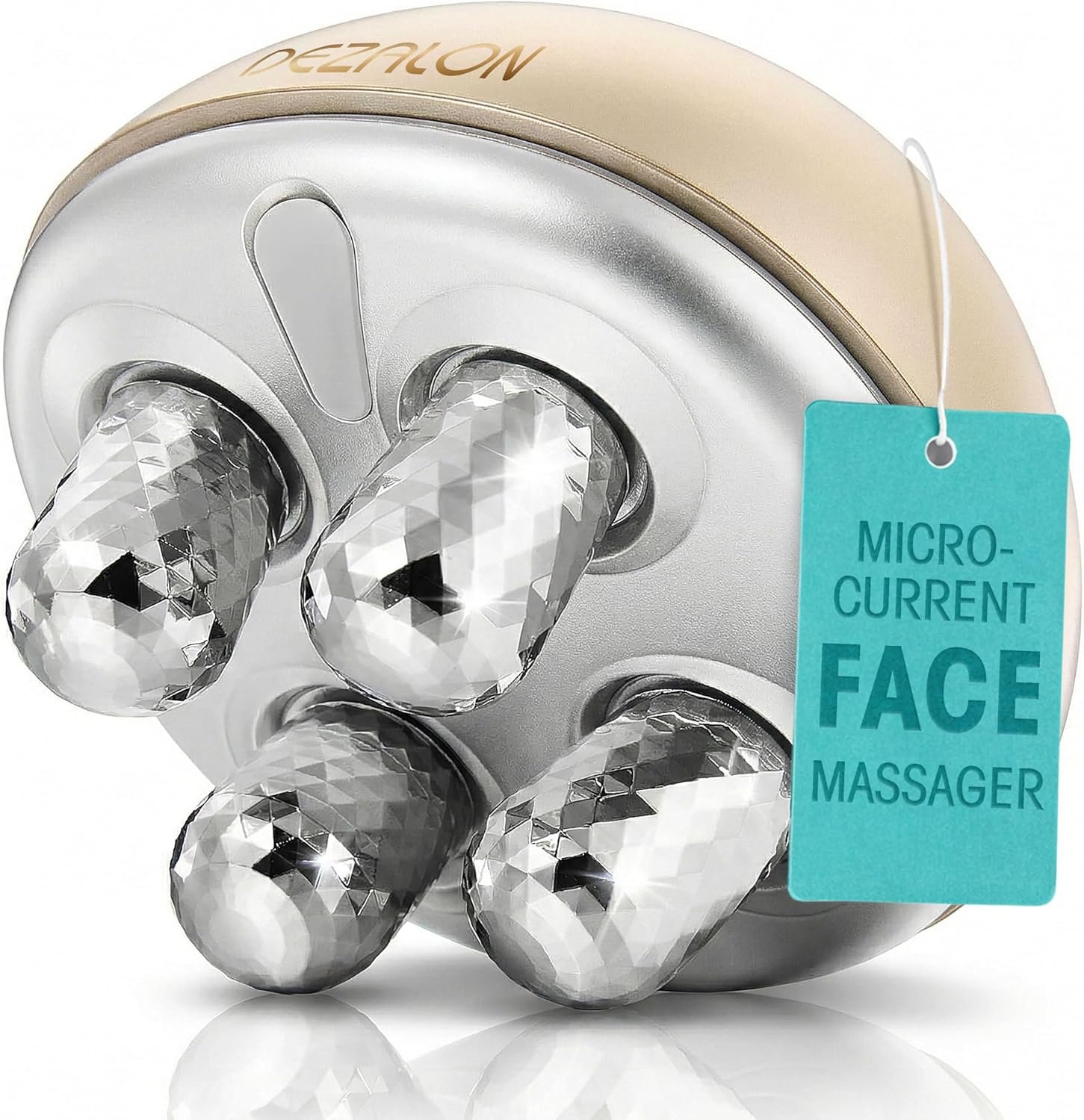 Face Massager Tool, Microcurrent Facial Device, Eye and Neck Massager, Face Roller, Beauty Tools for Relaxing Facial Massage and Skin Care Routine, Gold Color