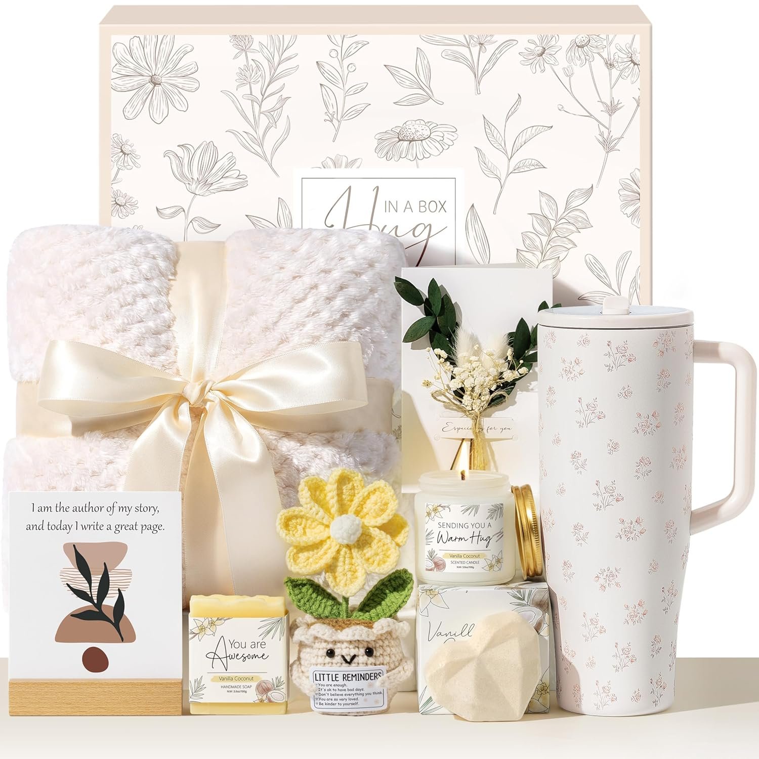 Mothers Day & Birthday Gifts for Women – Get Well Soon Spa Care Package, Luxury Self Care Gift Basket for After Surgery & Cancer Care Inspirational Thinking of You Sympathy Gift Set for Mom Her Friend