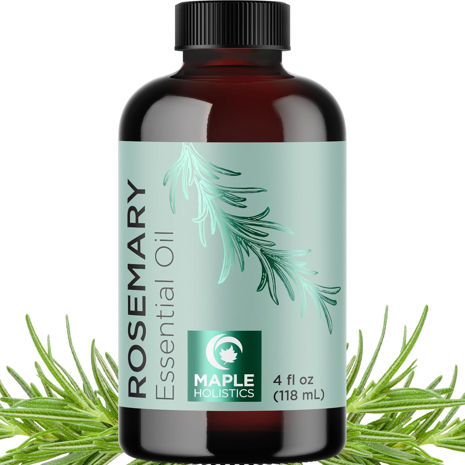 Pure Rosemary Essential Oil with Dropper – Undiluted Rosemary Oil for Hair Skin and Nails and Refreshing Aromatherapy Oil for Diffusers – Rosemary Essential Oil for Cleansing Dry Scalp Care 4oz