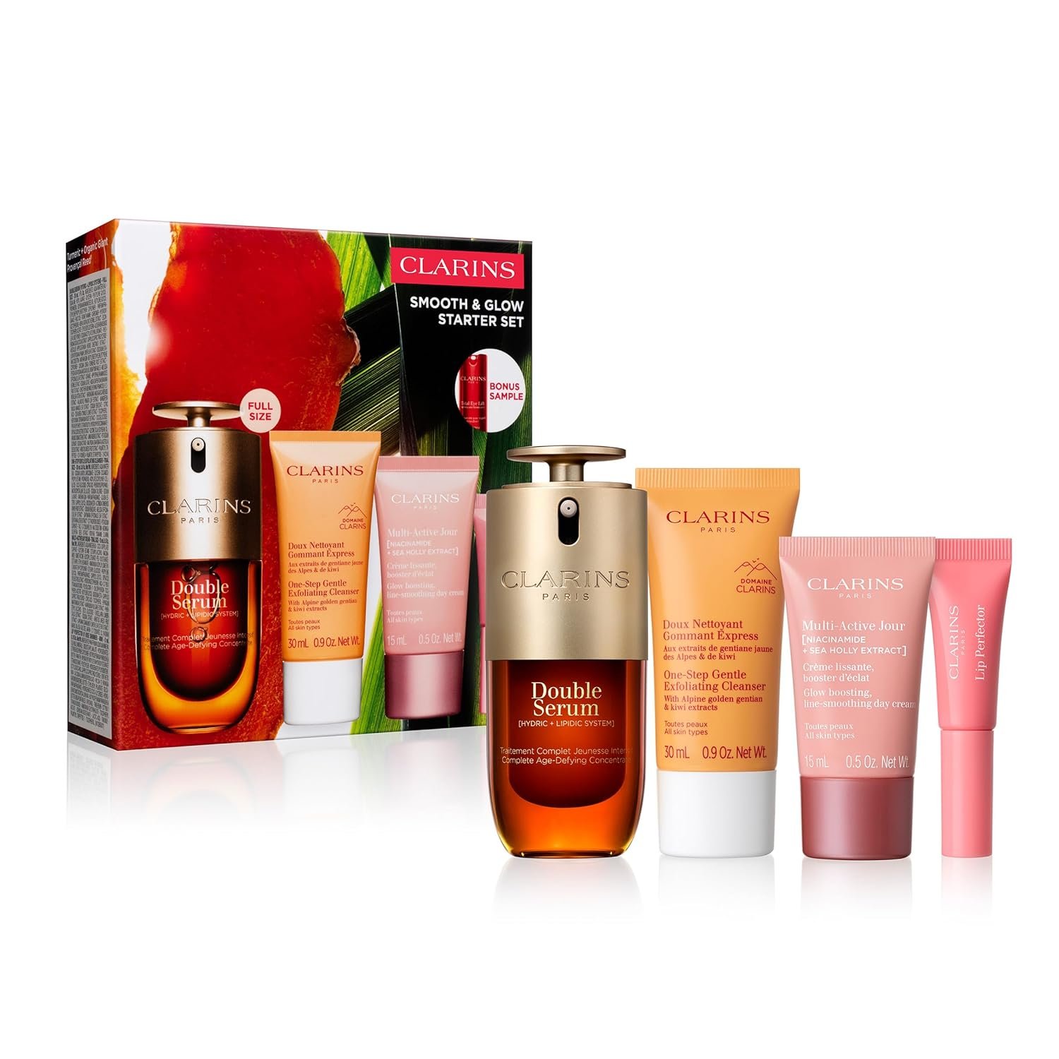 Clarins DOUBLE SERUM | Anti Aging Face Serum | Visibly Firms, Smoothes, Boosts Radiance, and Refines Pores | 24H Hydration | All Skin Types