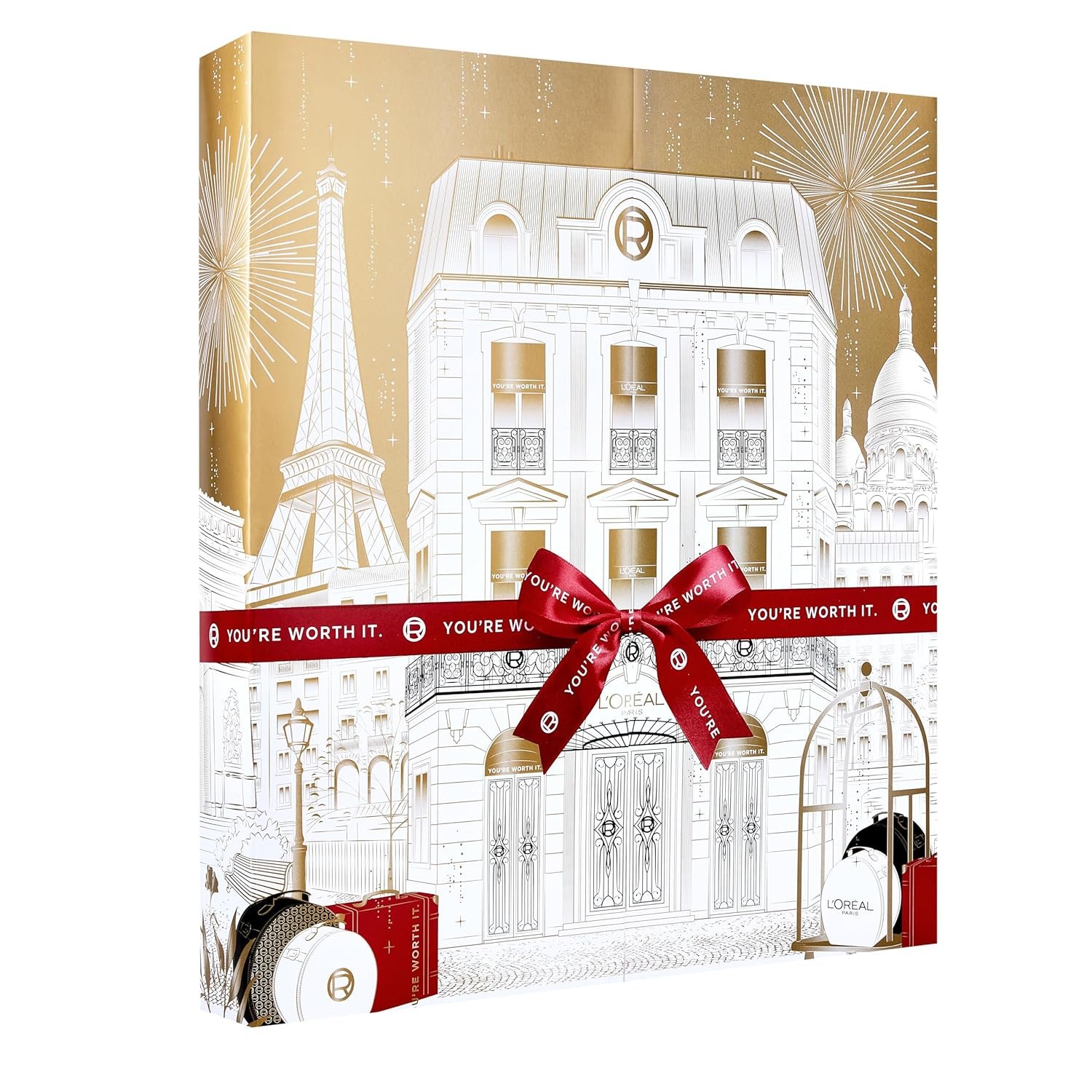 L’Oreal Paris 24 Day Beauty Advent Calendar 2025, Holiday Gift Set Includes Deluxe-Sized and Miniature Makeup, Skincare and Haircare Products