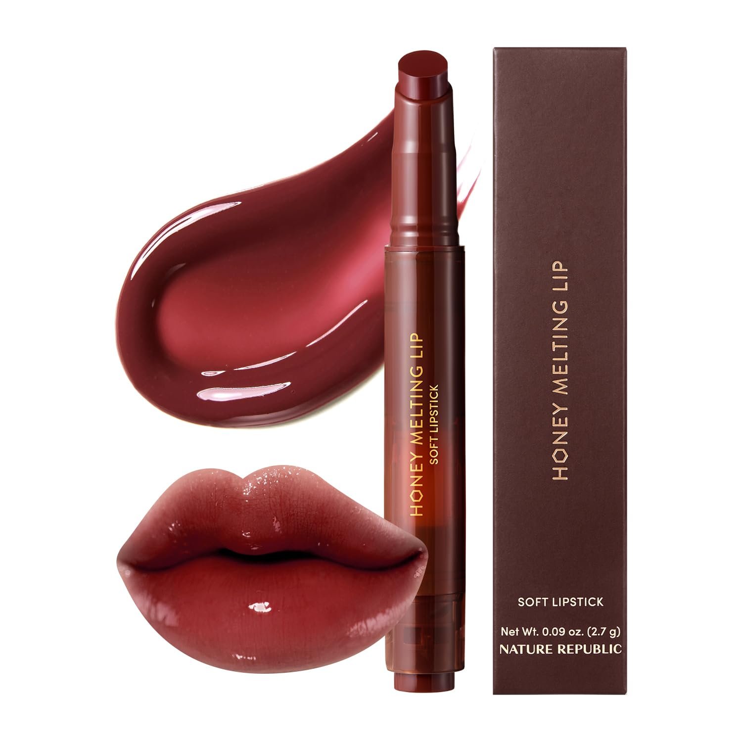 Nature Republic HONEY MELTING LIP PLUMPING (22 BERRY CHILL) | SOFT LIP STICK, Hydrating Gloss, Moisturizing balms, Volumizing formula & Sheer tint, Glowy Finish, korean make up