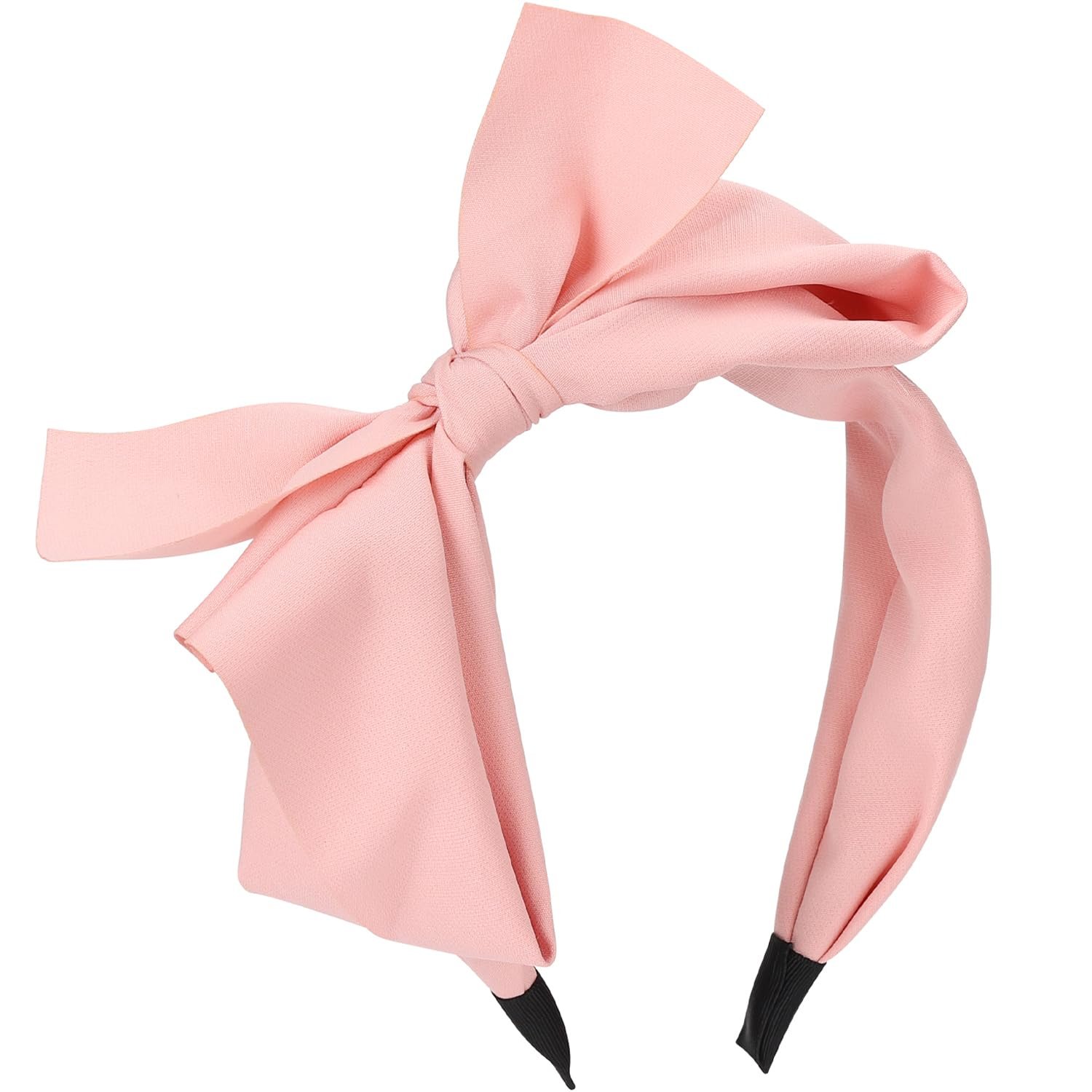 WantGor Knotted Wide Turban Hair Hoop with Big Bowknot for Women – Headbands and Hair Accessories | Women Knotted Wide Turban Headbands (Pink, Large)